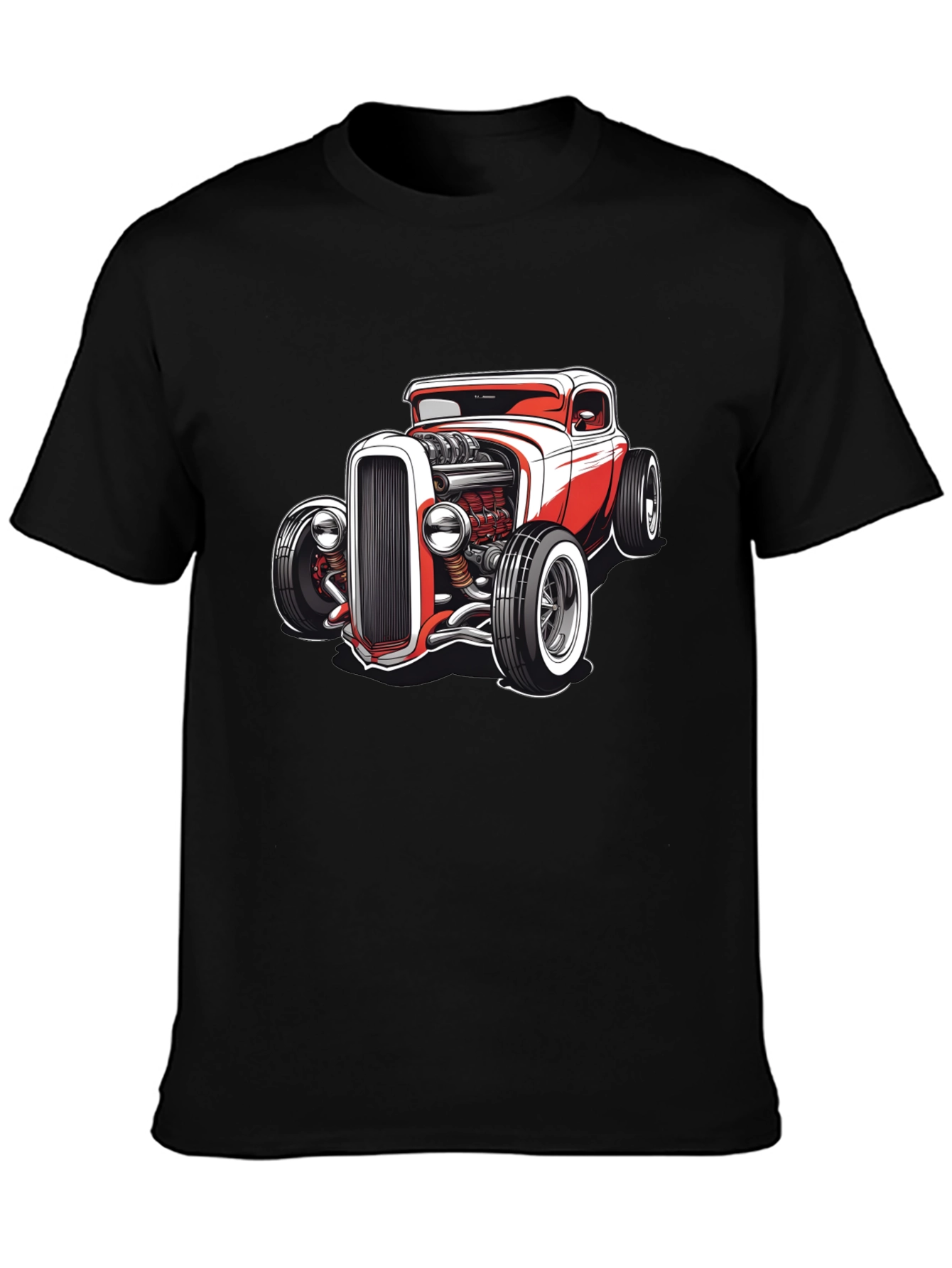 Classic Hot Rod Graphic Tee - Black Cotton Blend