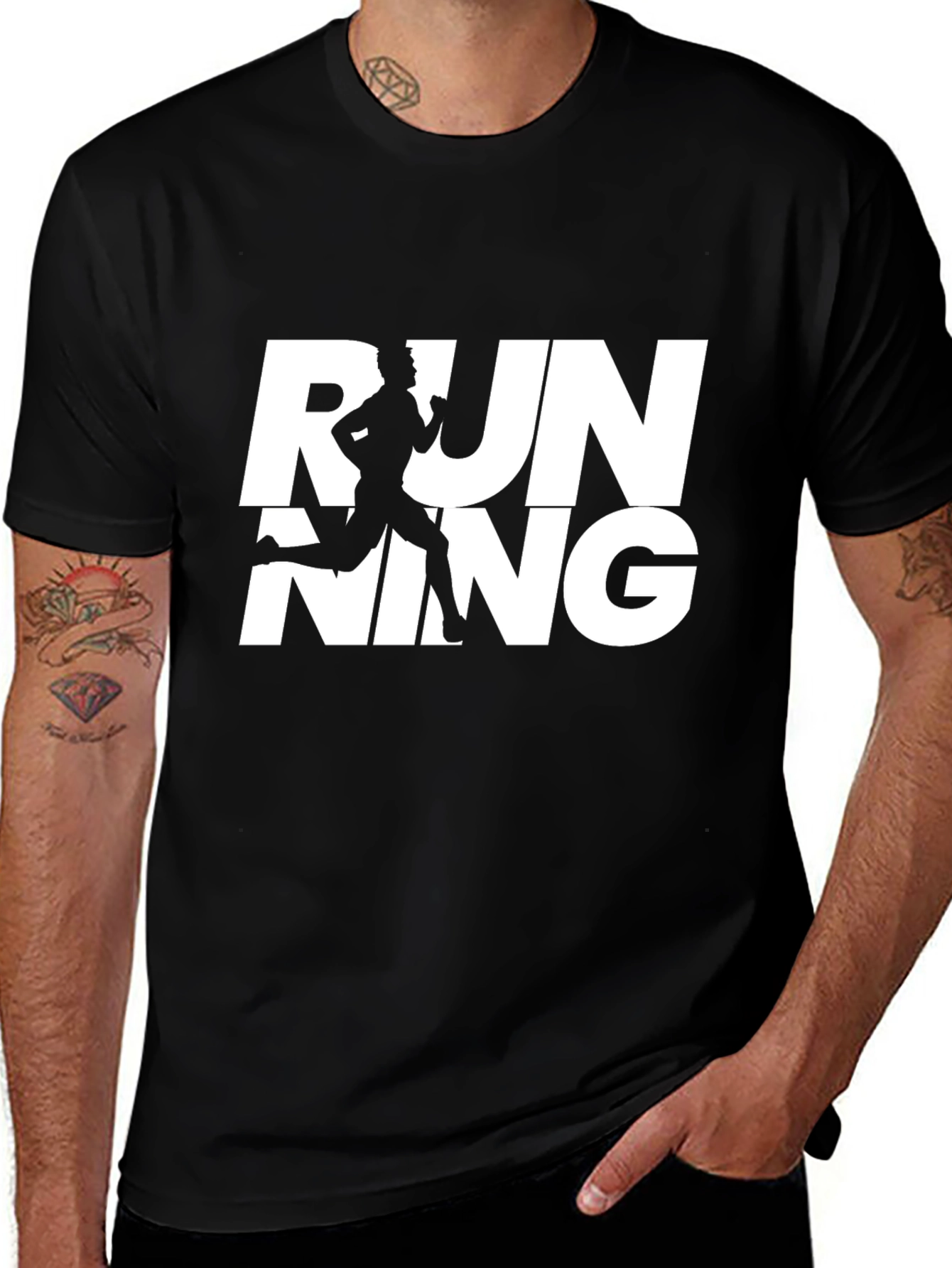Running Graphic Tee - Sporty Black T-Shirt
