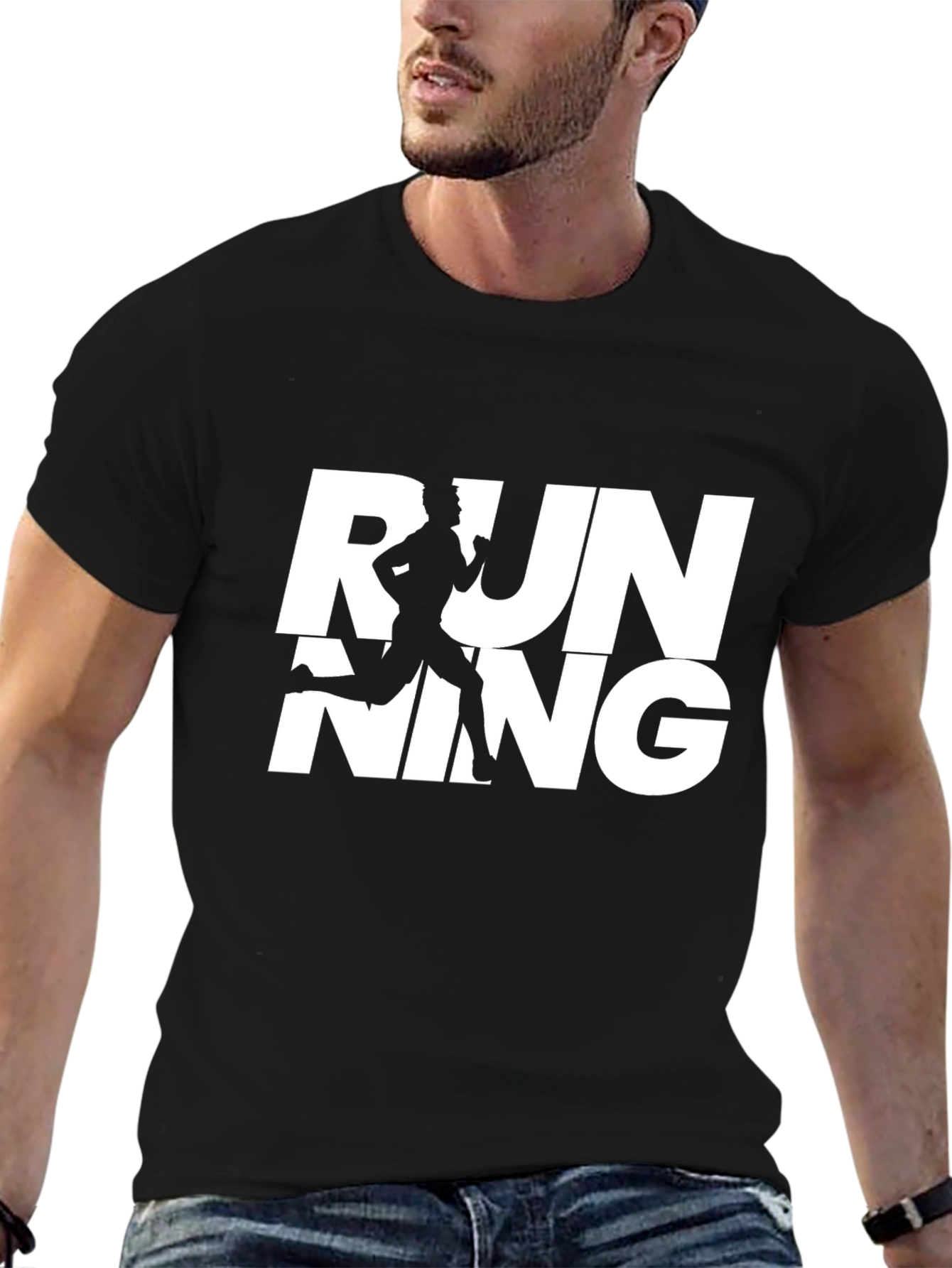 Running Graphic Tee - Sporty Black T-Shirt