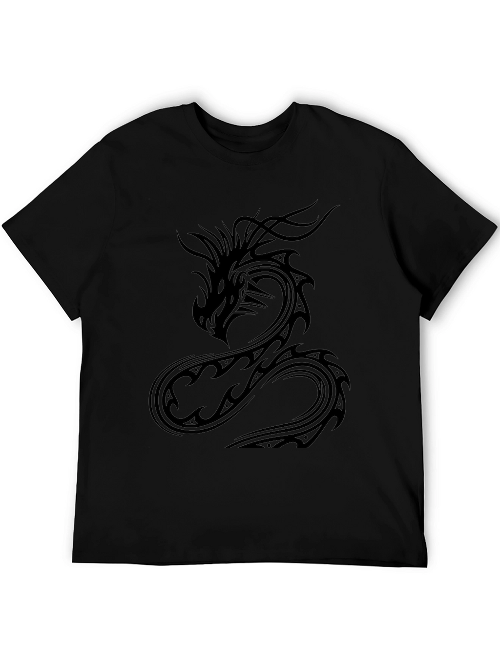 Dragon Graphic Tee - Black Cotton Casual Wear