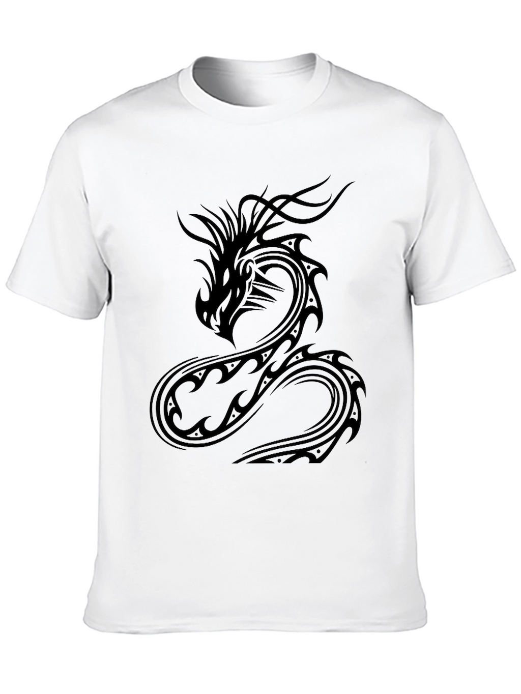Dragon Graphic Tee - Black Cotton Casual Wear