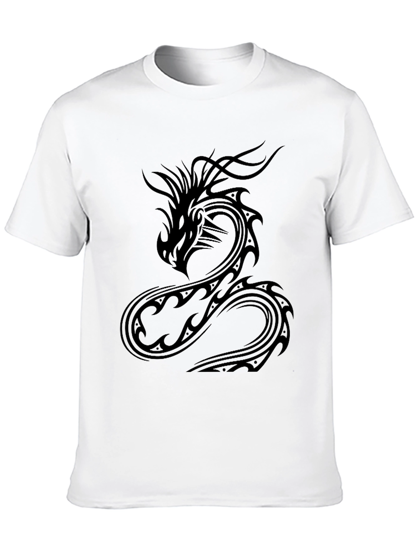 Dragon Graphic Tee - Black Cotton Casual Wear