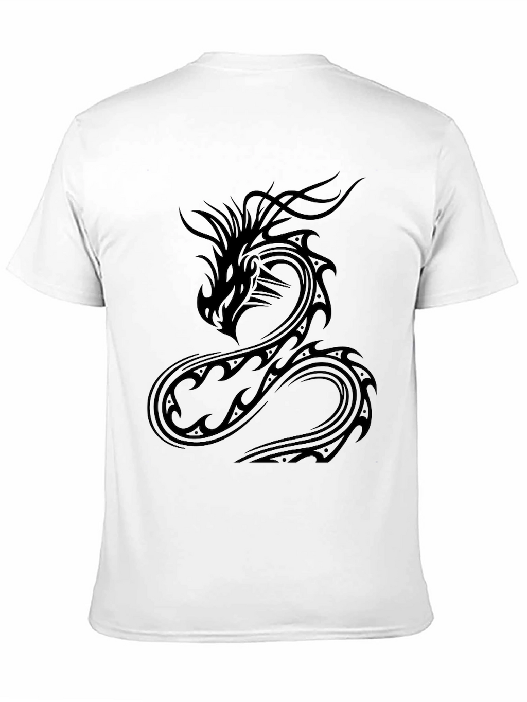 Dragon Graphic Tee - Black Cotton Casual Wear