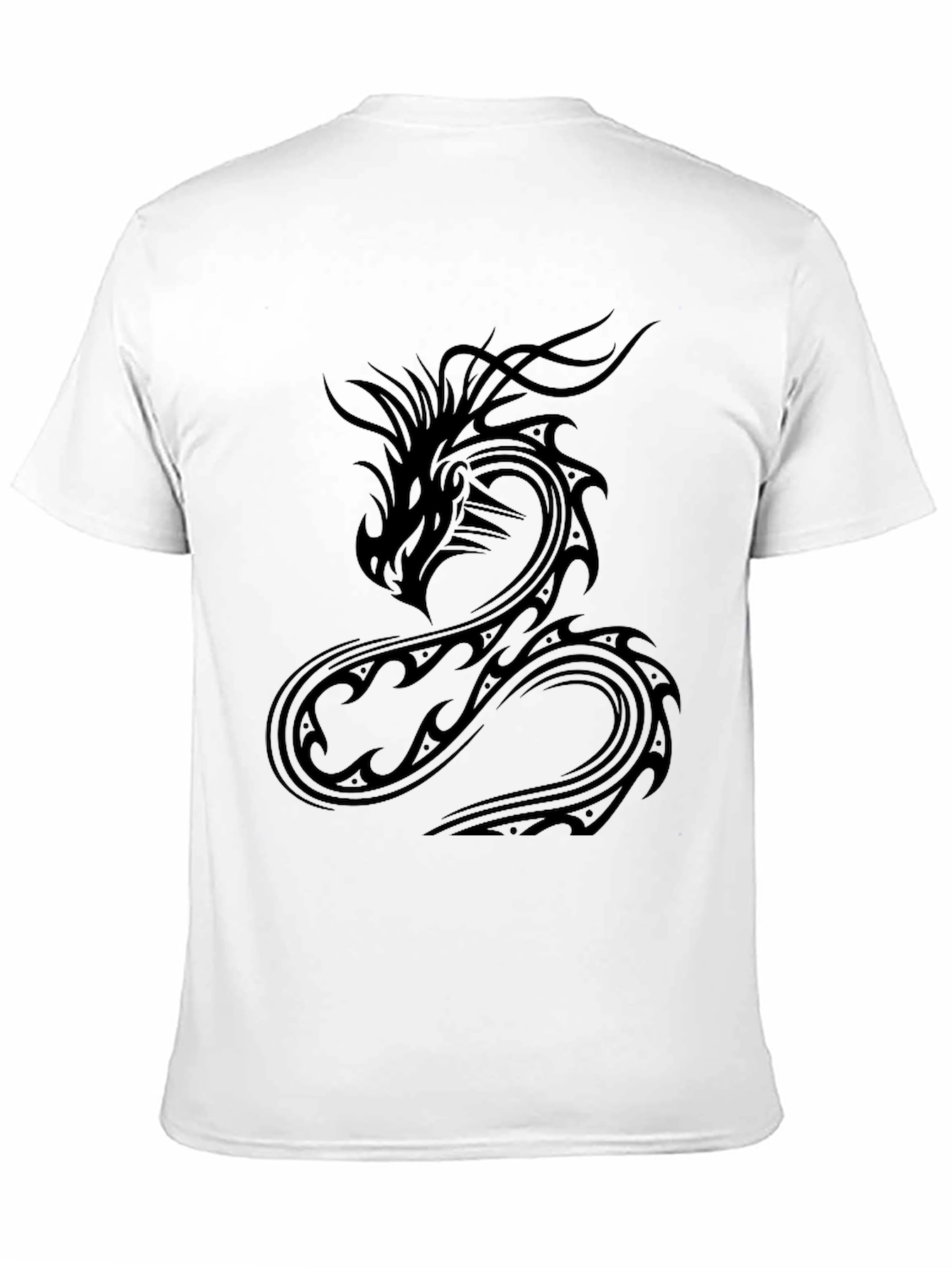 Dragon Graphic Tee - Black Cotton Casual Wear