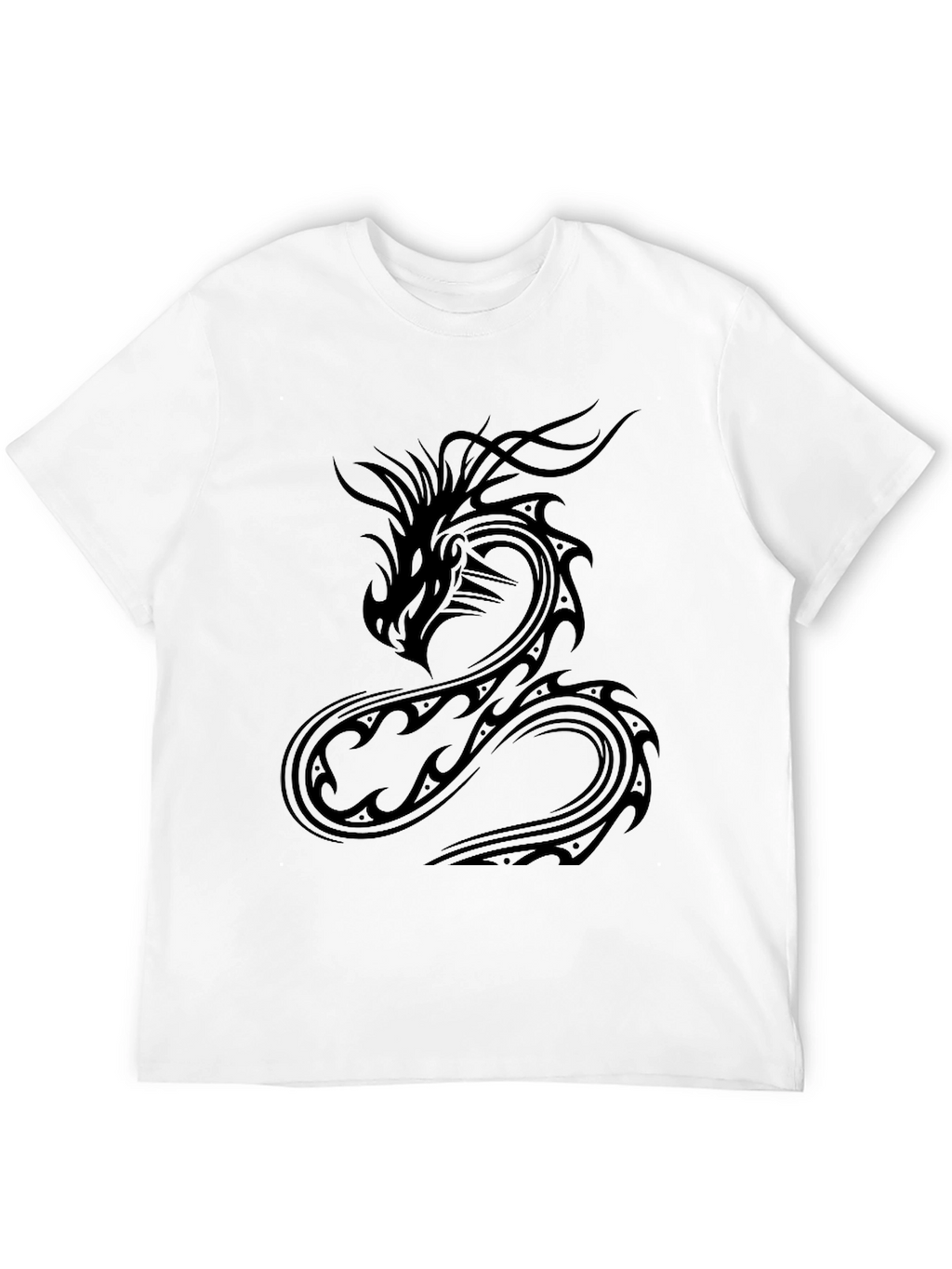 Dragon Graphic Tee - Black Cotton Casual Wear
