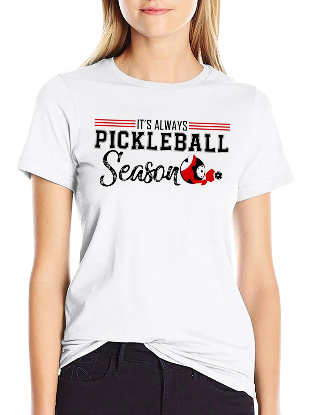 Pickleball Season T-Shirt - Black Tee