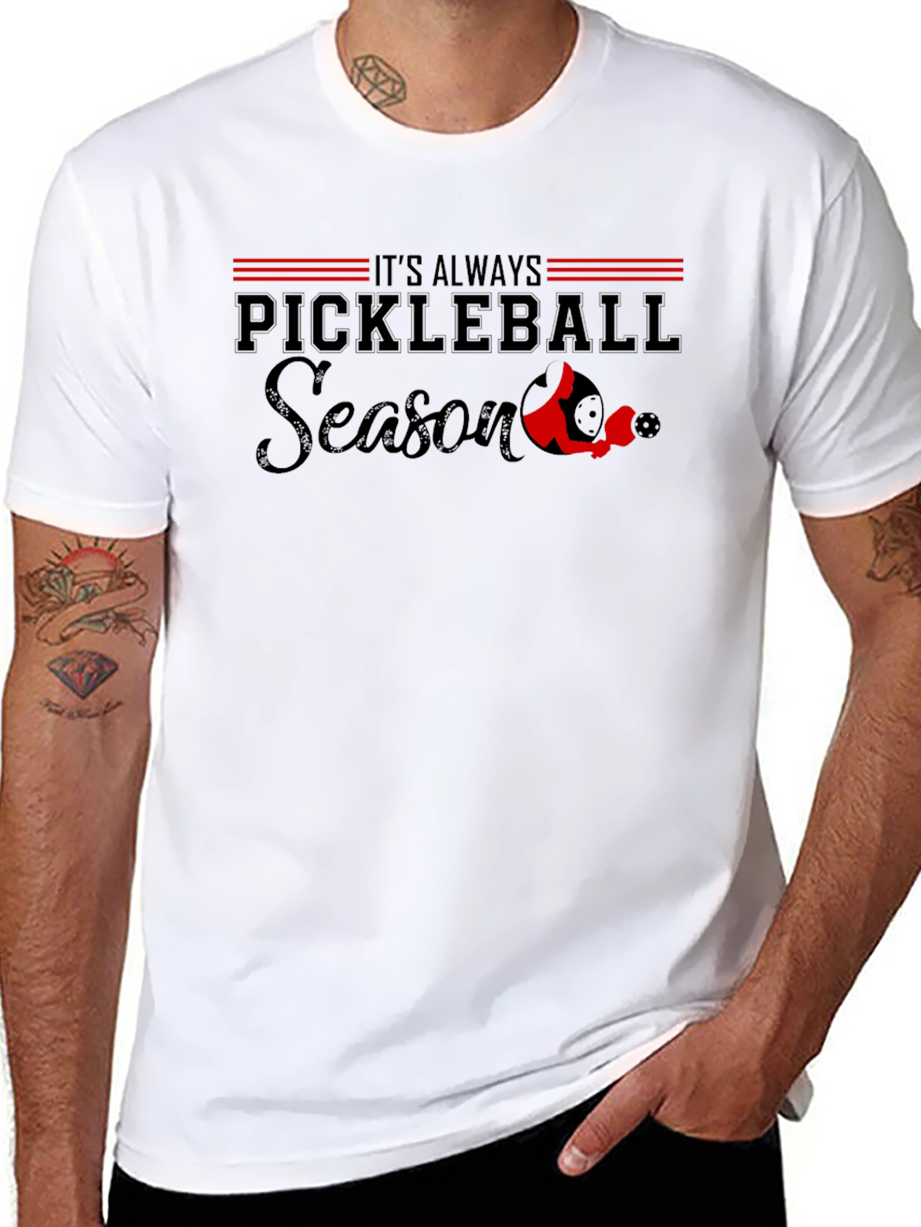 Pickleball Season T-Shirt - Black Tee