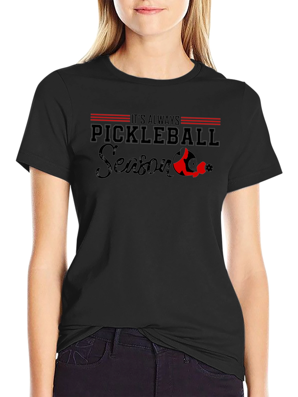Pickleball Season T-Shirt - Black Tee
