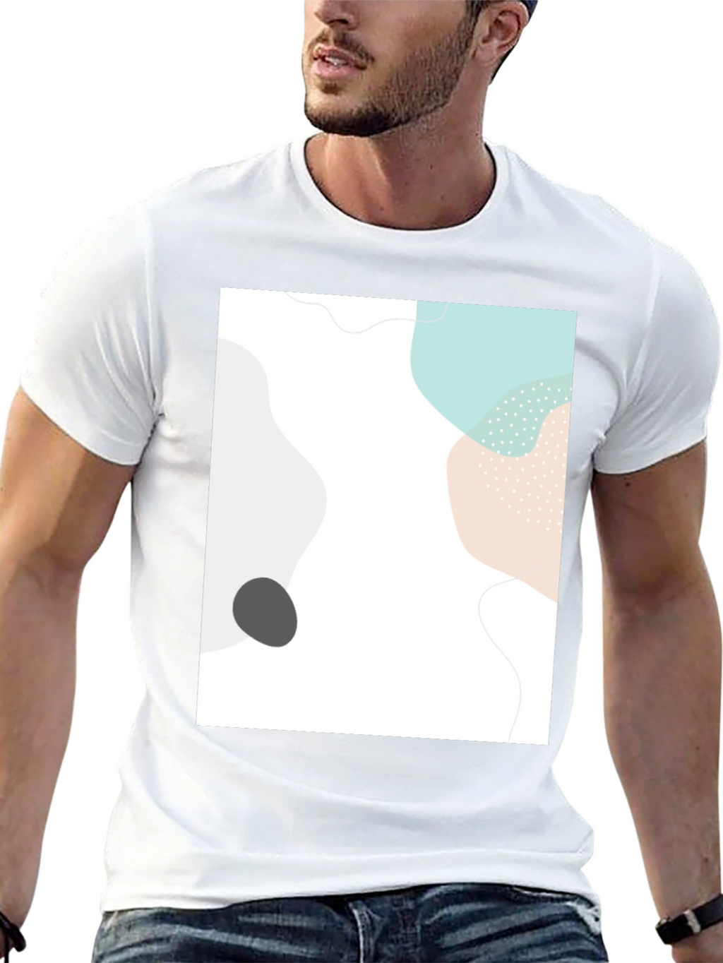 Abstract Graphic Print Black Casual T-Shirt