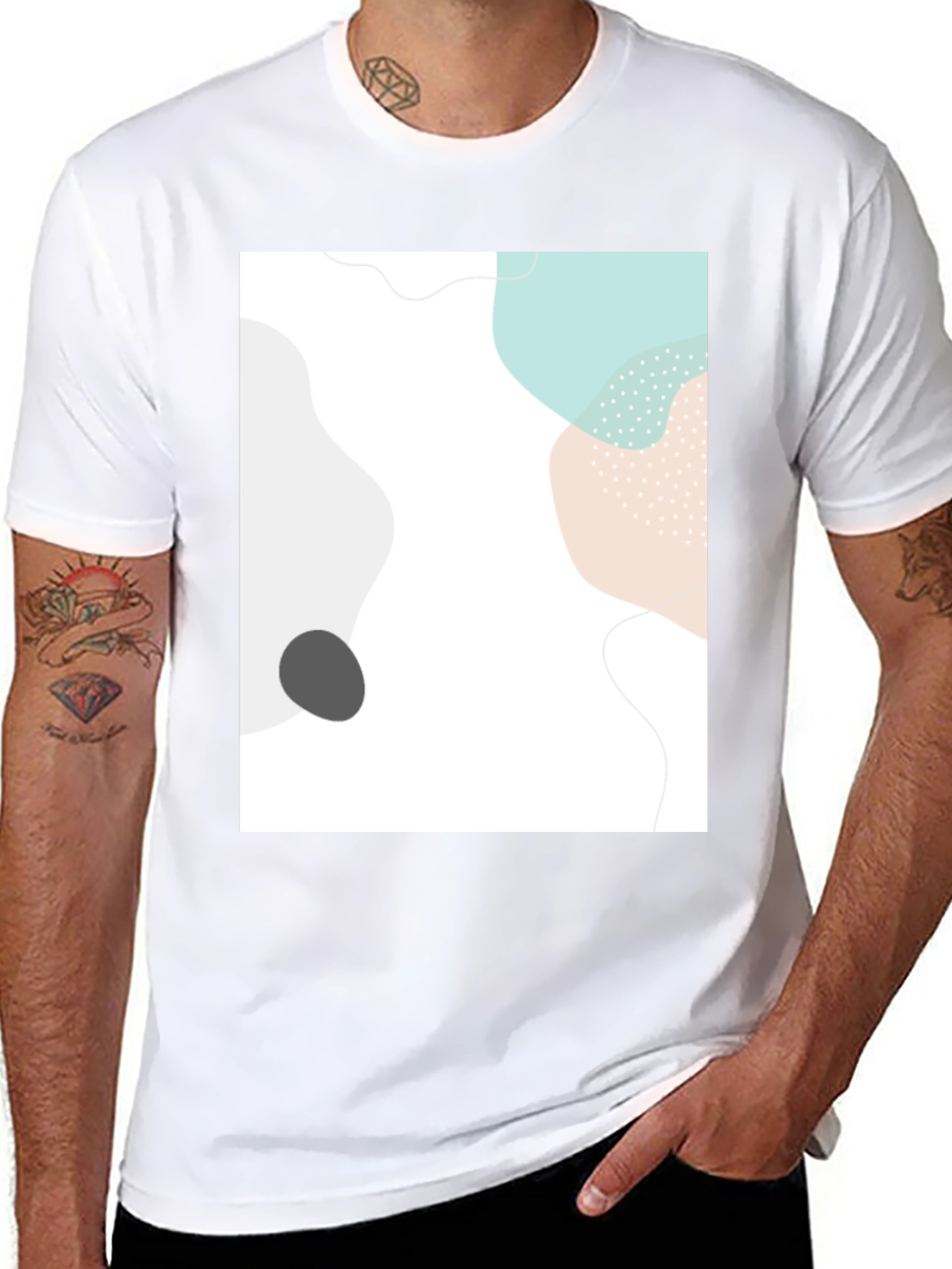 Abstract Graphic Print Black Casual T-Shirt