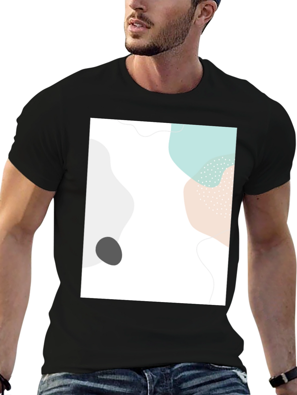Abstract Graphic Print Black Casual T-Shirt
