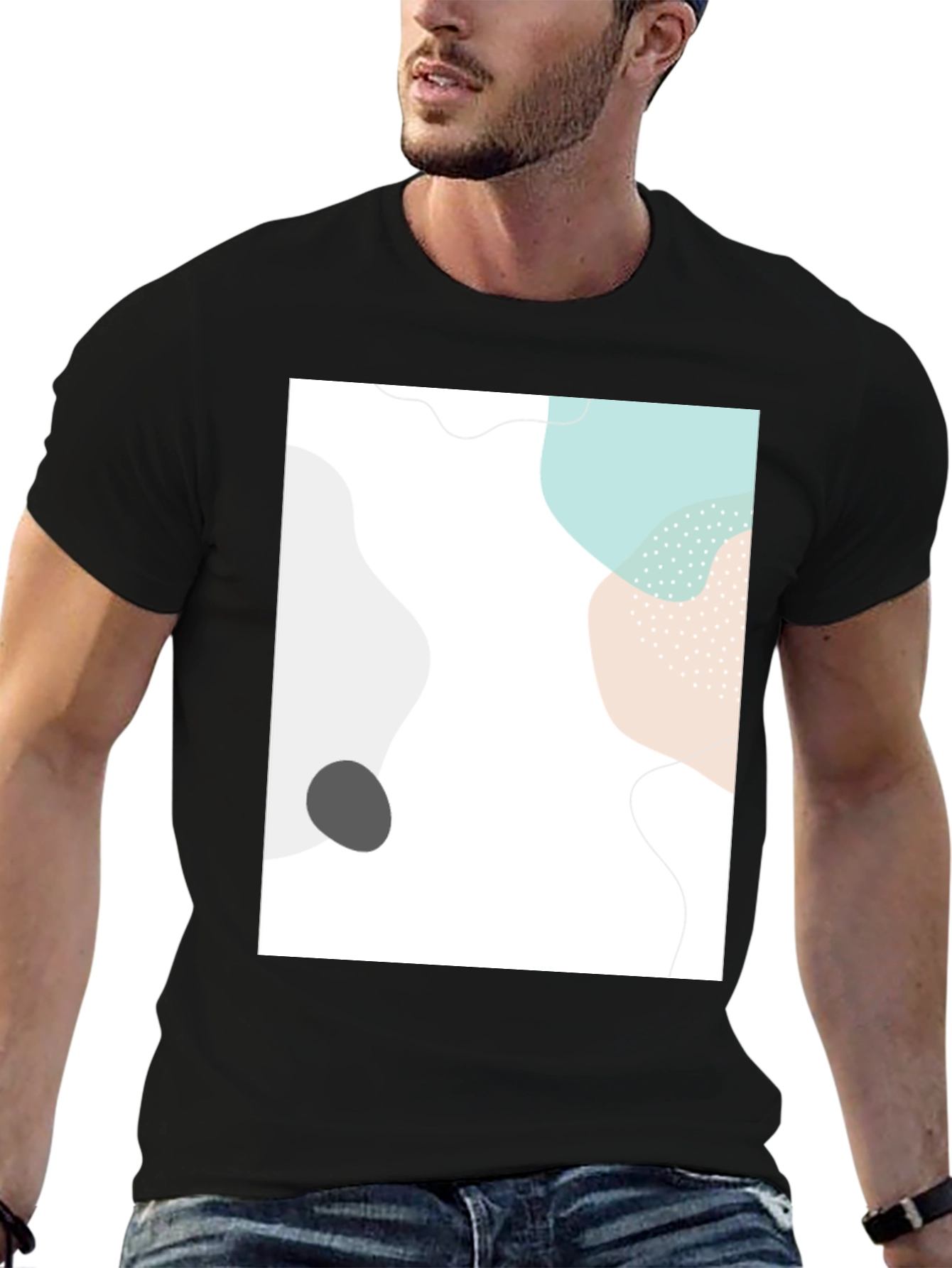 Abstract Graphic Print Black Casual T-Shirt