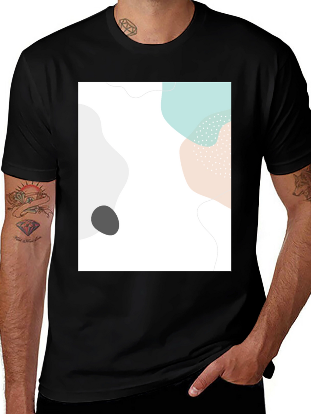 Abstract Graphic Print Black Casual T-Shirt