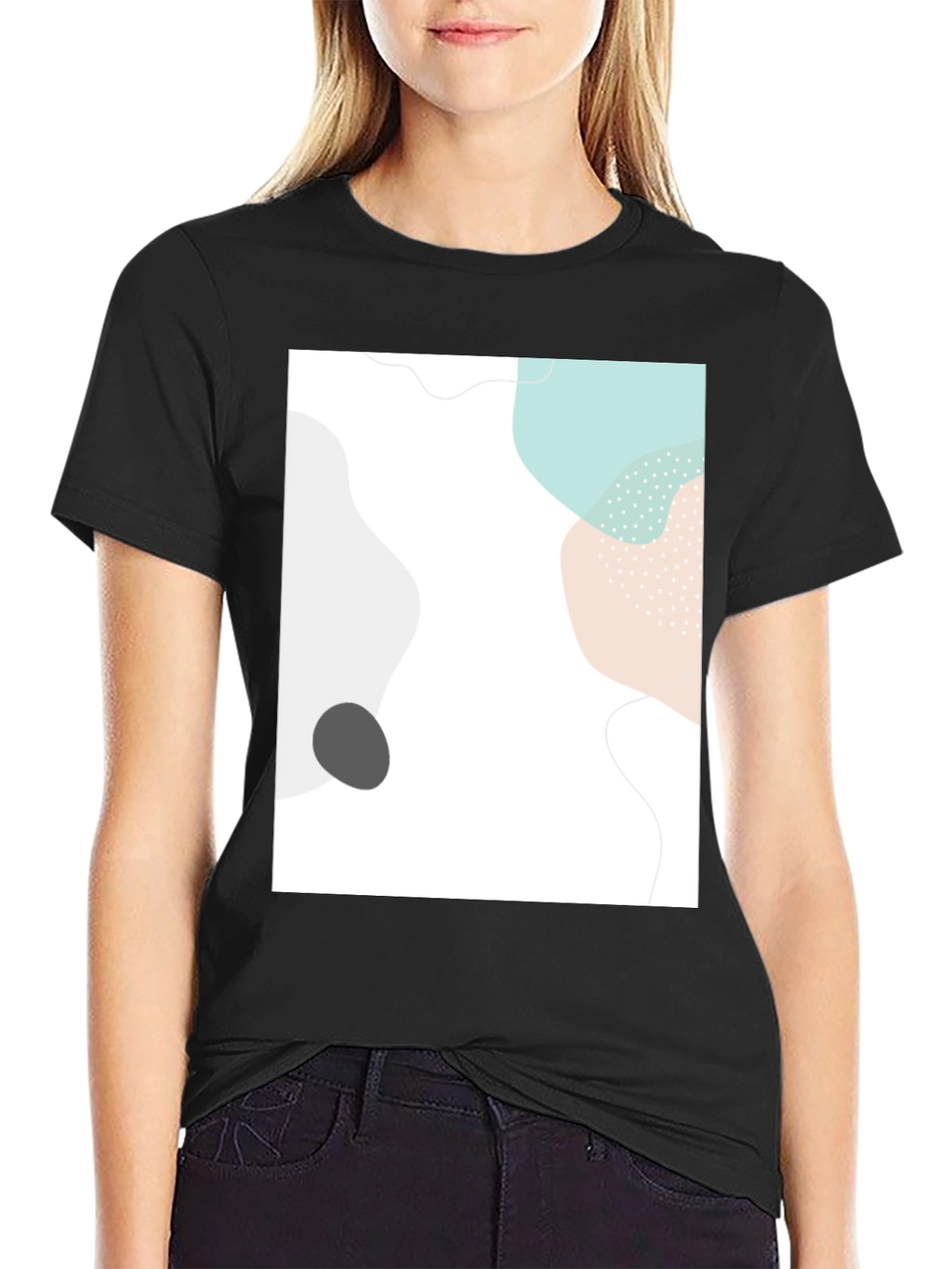Abstract Graphic Print Black Casual T-Shirt