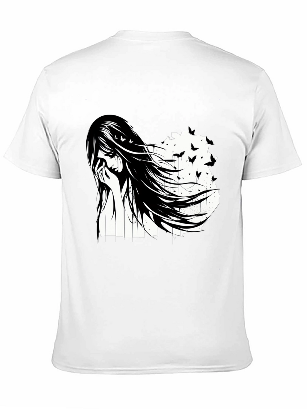 Emo Girl Black T-Shirt - Artistic Design