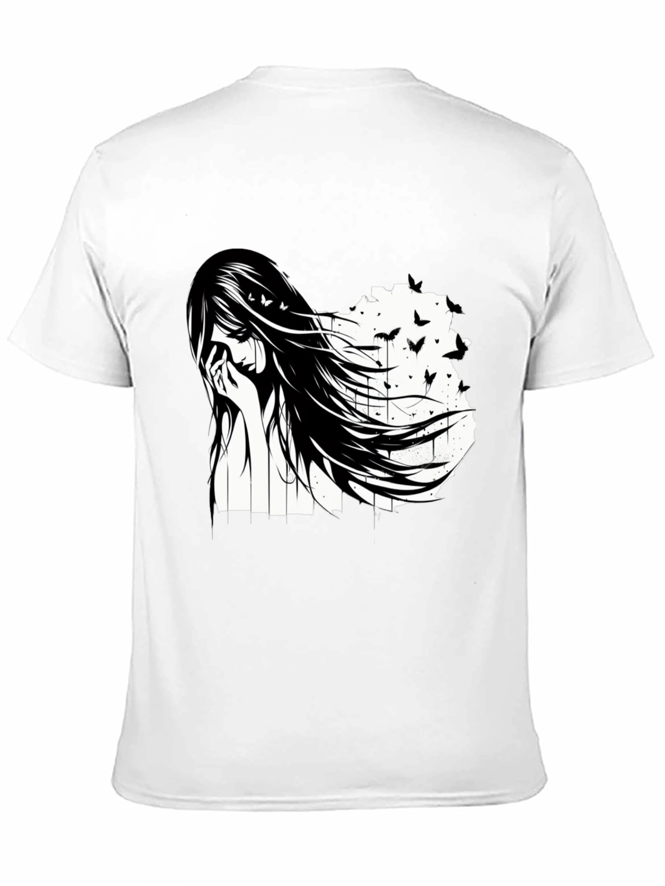 Emo Girl Black T-Shirt - Artistic Design