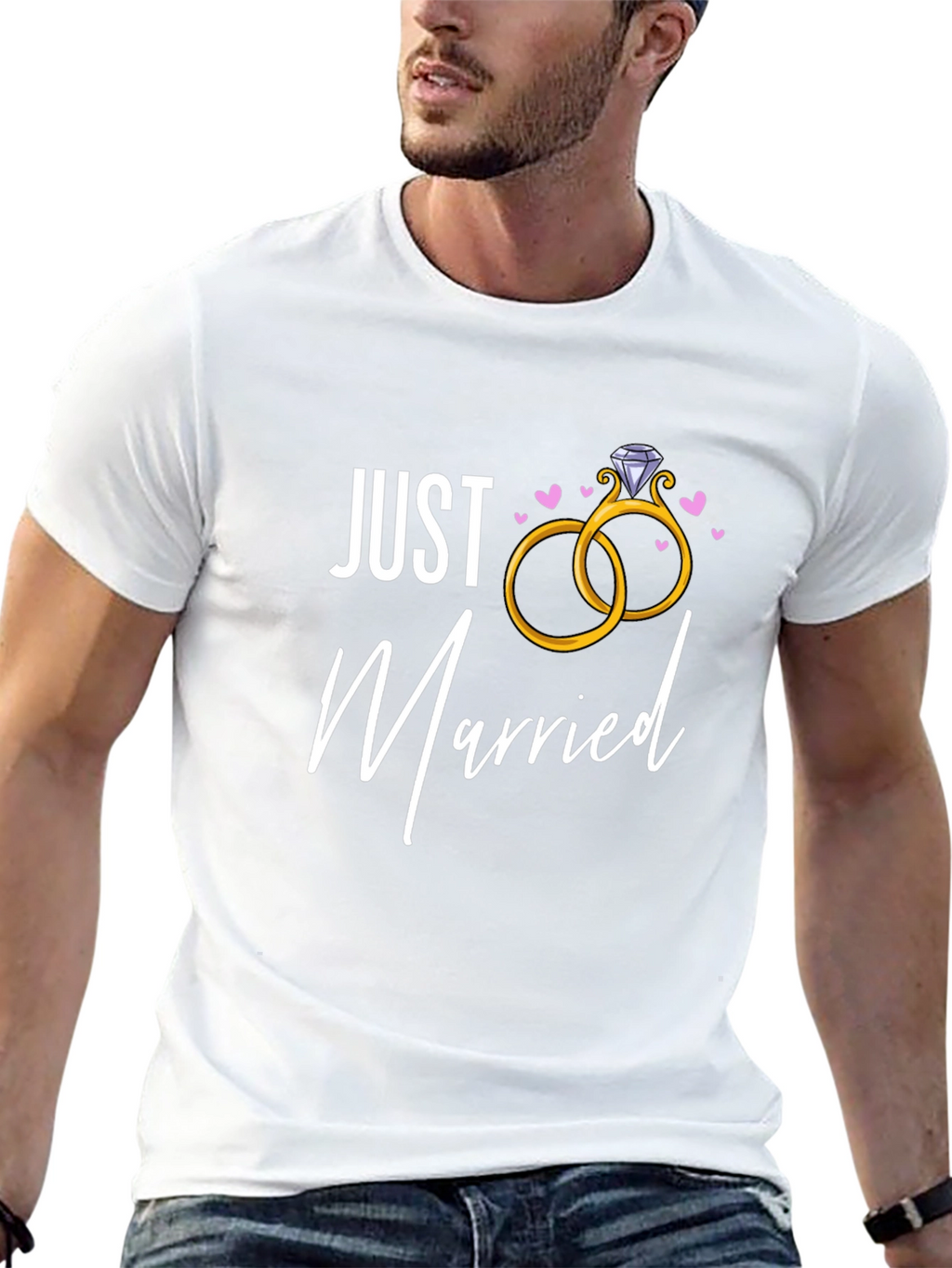 Just Married Rings Graphic Tee