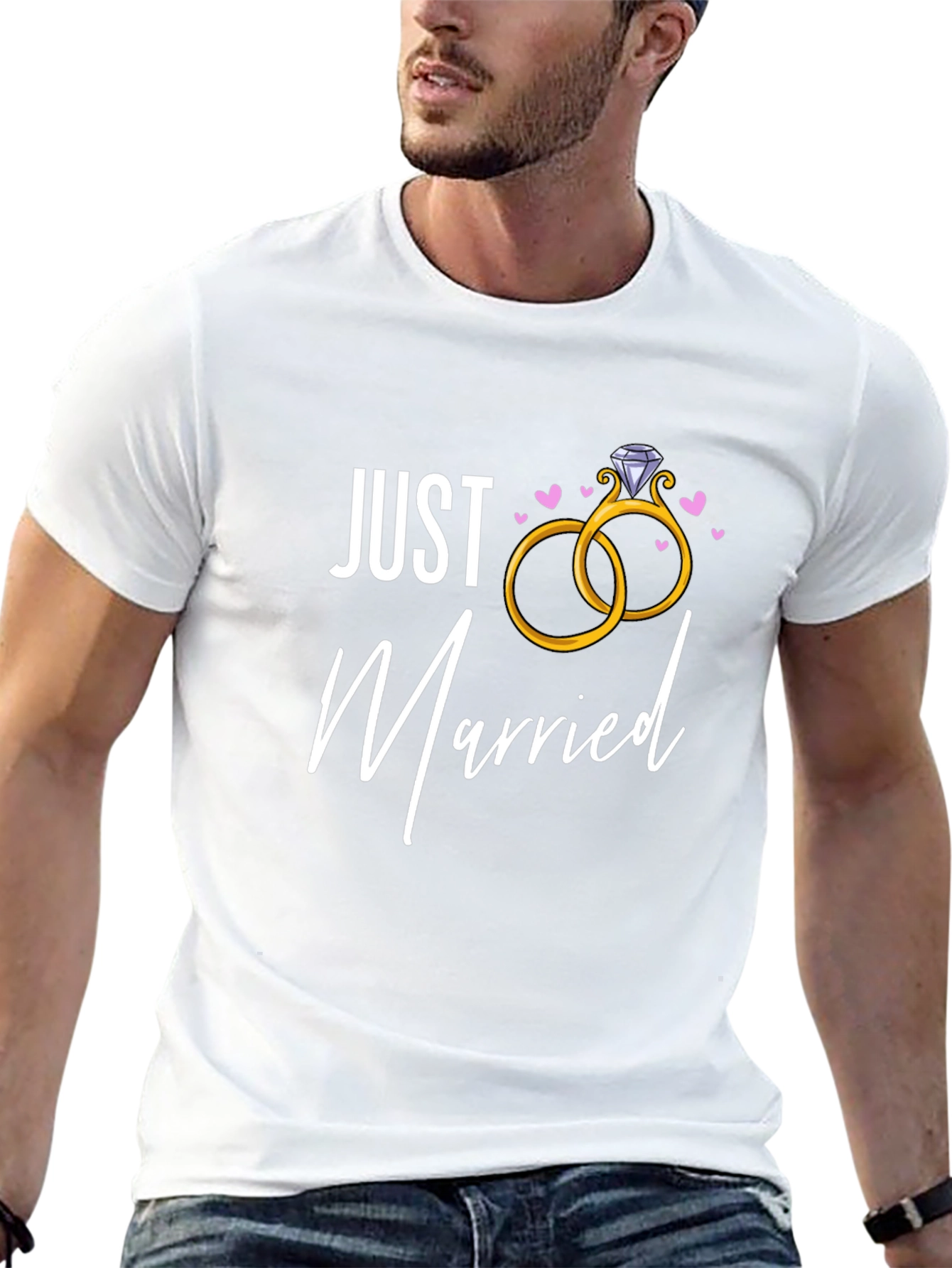 Just Married Rings Graphic Tee