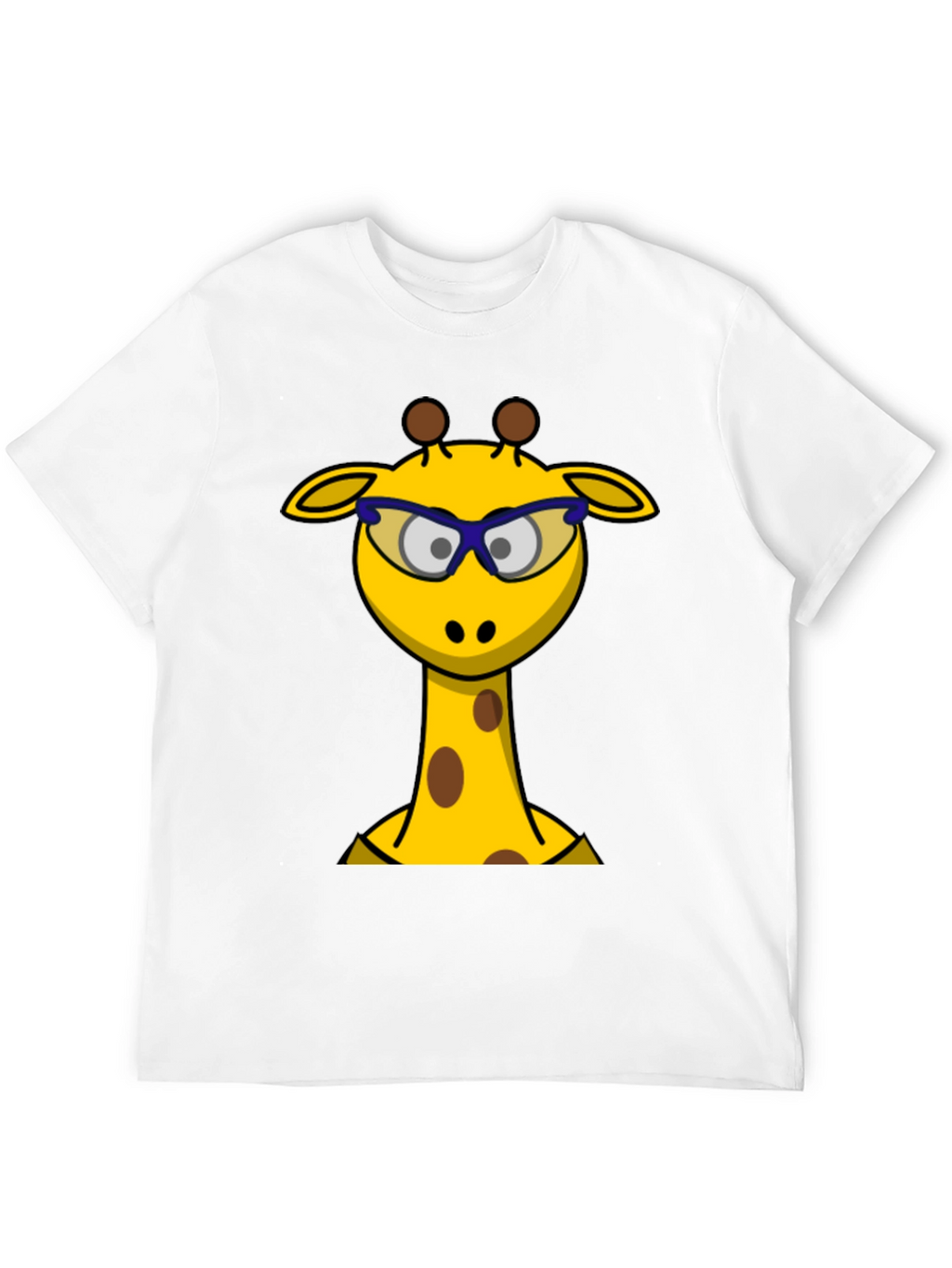 Giraffe with Glasses Graphic Tee - Novelty Mens T-Shirt