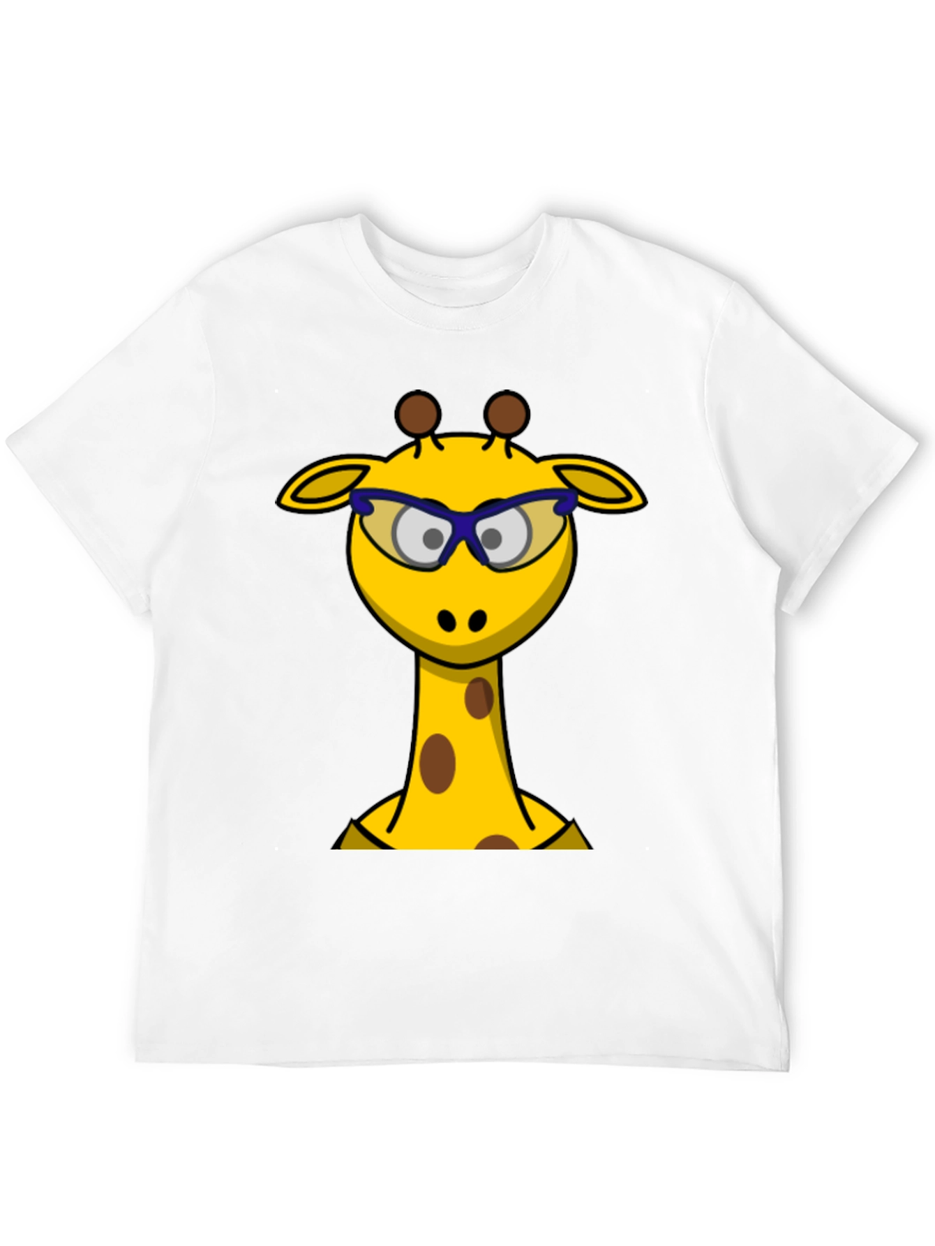 Giraffe with Glasses Graphic Tee - Novelty Mens T-Shirt