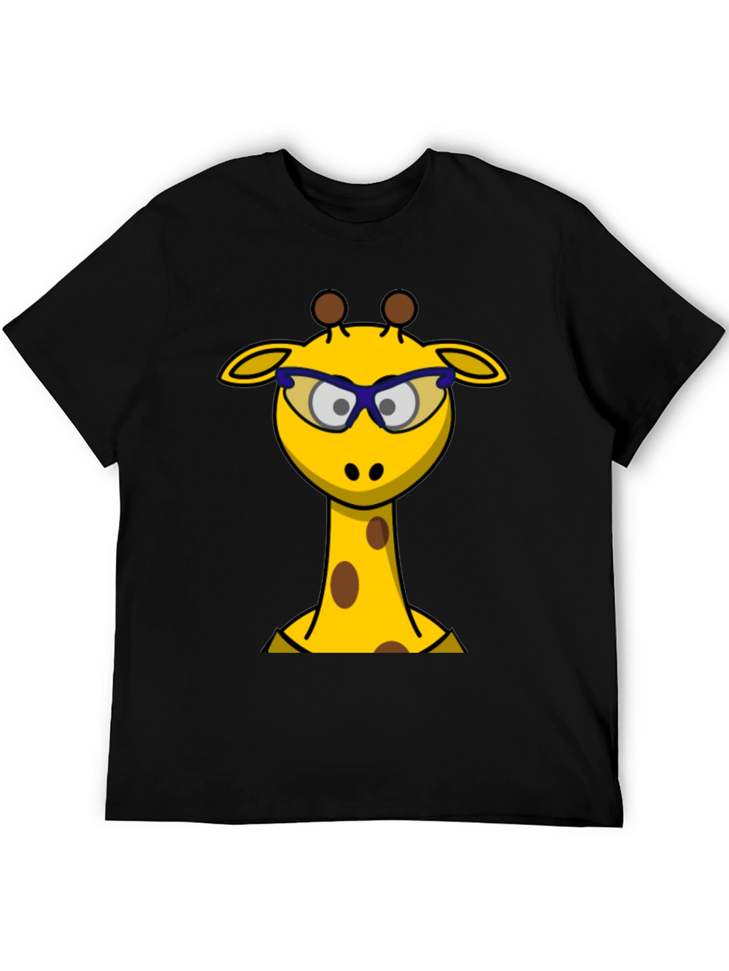 Giraffe with Glasses Graphic Tee - Novelty Mens T-Shirt