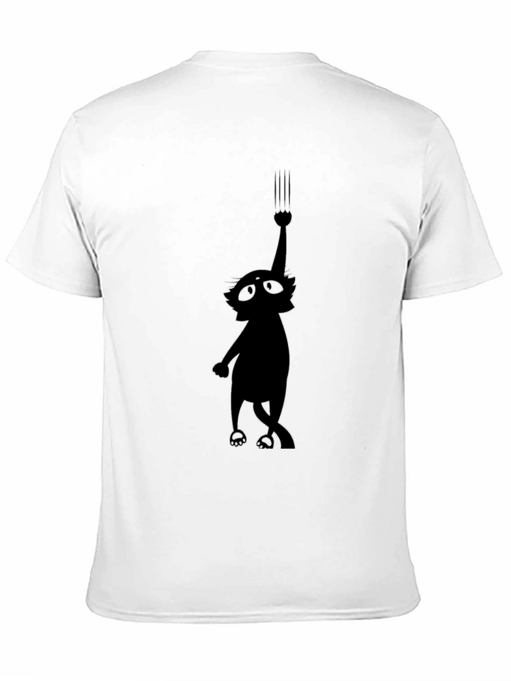 Whimsical Cat Scratch T-Shirt - Black Graphic Tee