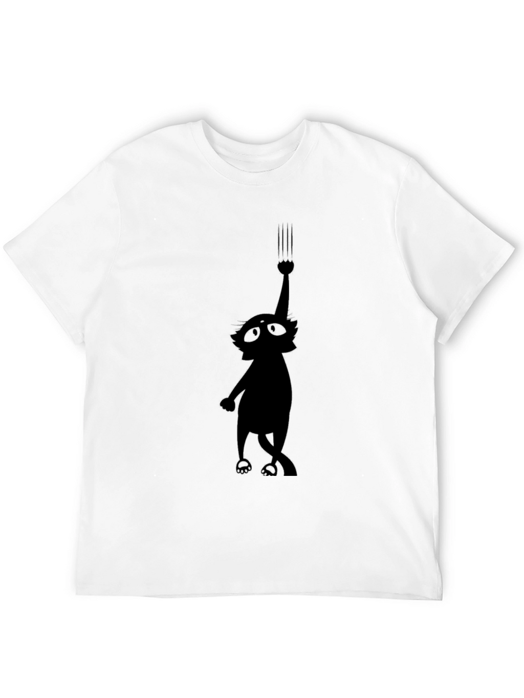 Whimsical Cat Scratch T-Shirt - Black Graphic Tee