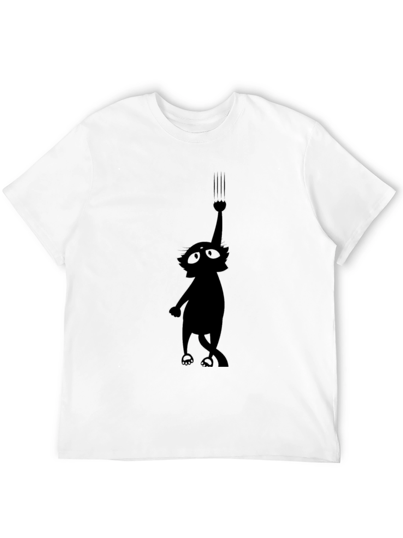 Whimsical Cat Scratch T-Shirt - Black Graphic Tee