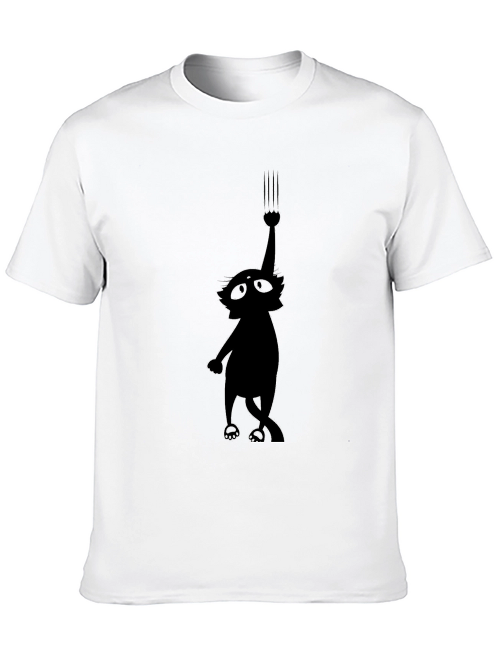 Whimsical Cat Scratch T-Shirt - Black Graphic Tee