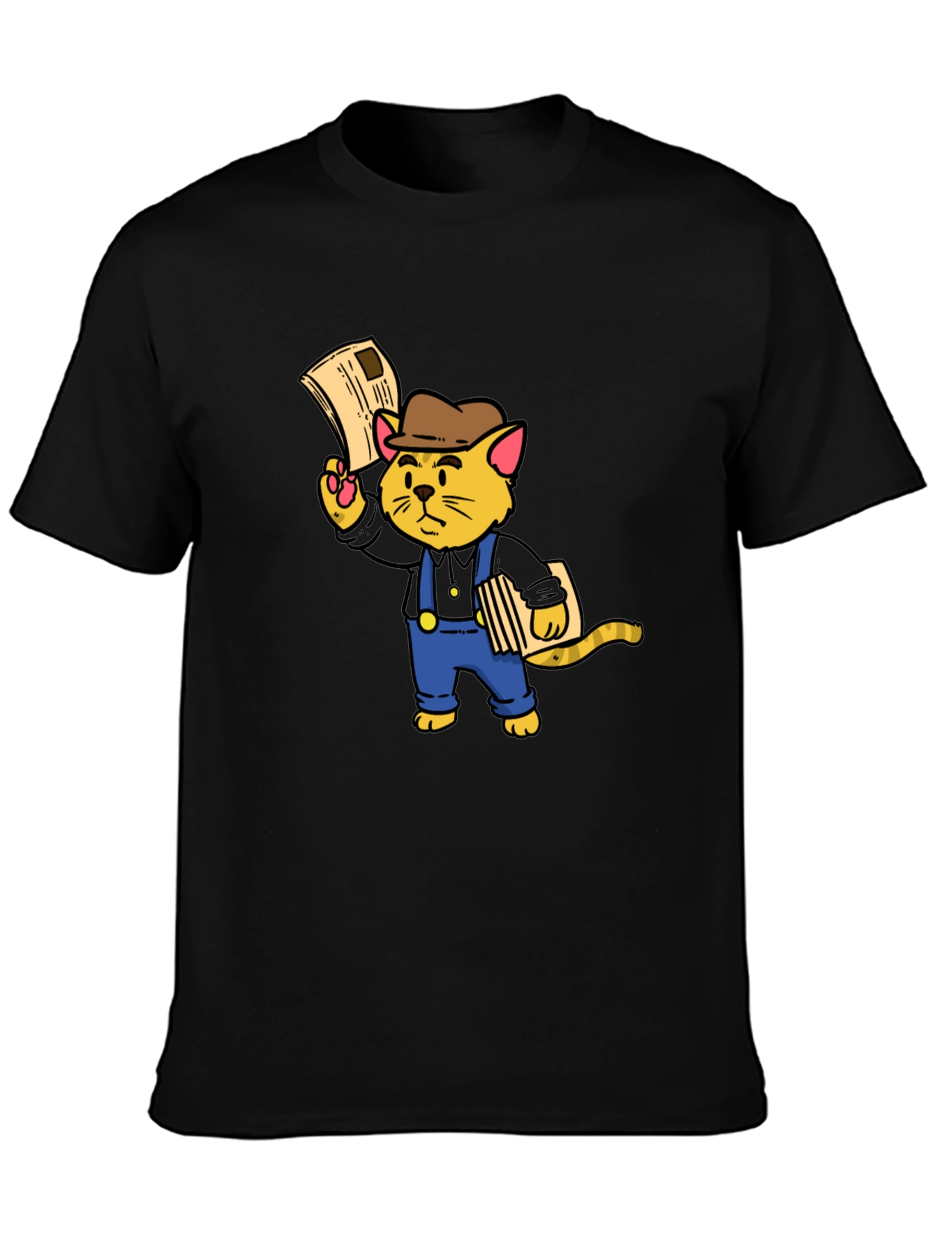 News Cat T-Shirt - Black