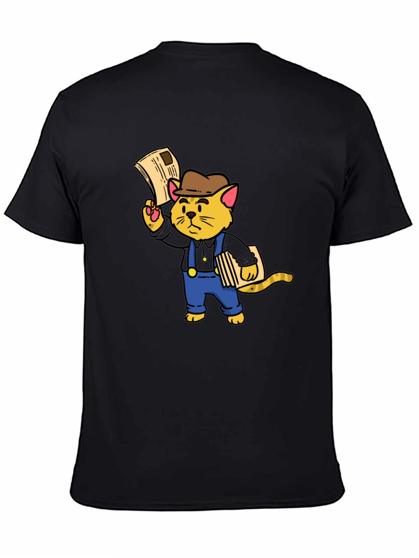 News Cat T-Shirt - Black