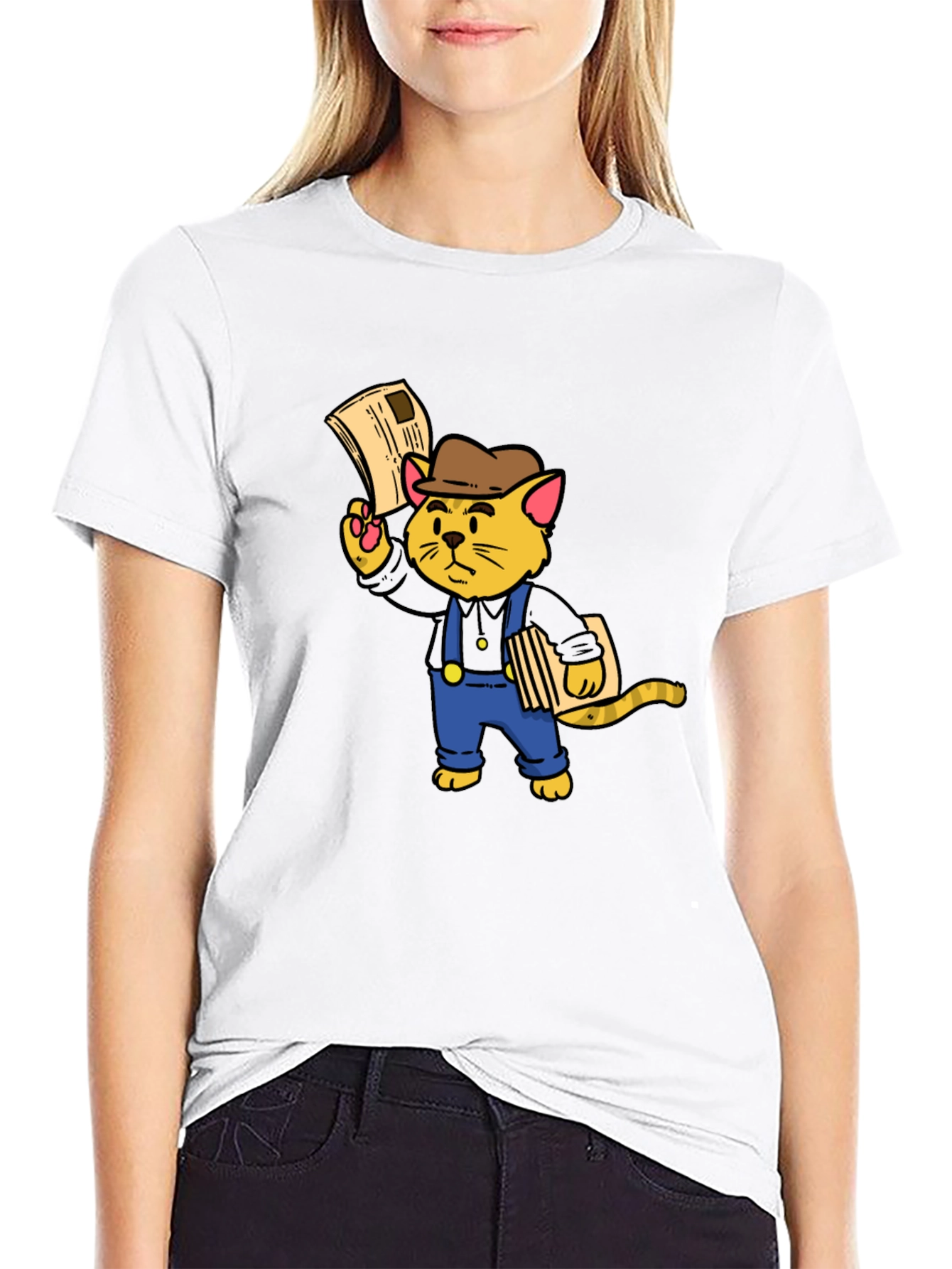 News Cat T-Shirt - Black
