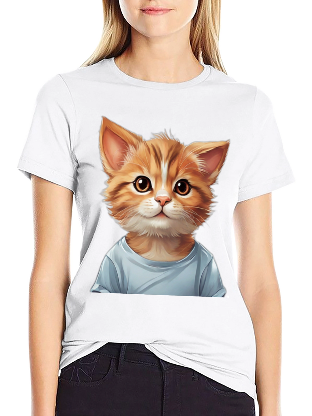 Cute Kitten Graphic Tee - Stylish Black T-Shirt