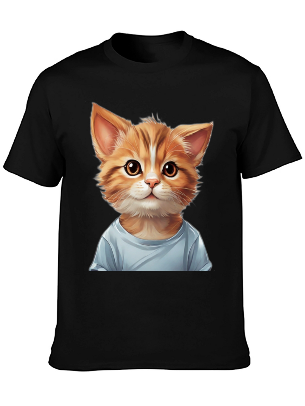 Cute Kitten Graphic Tee - Stylish Black T-Shirt