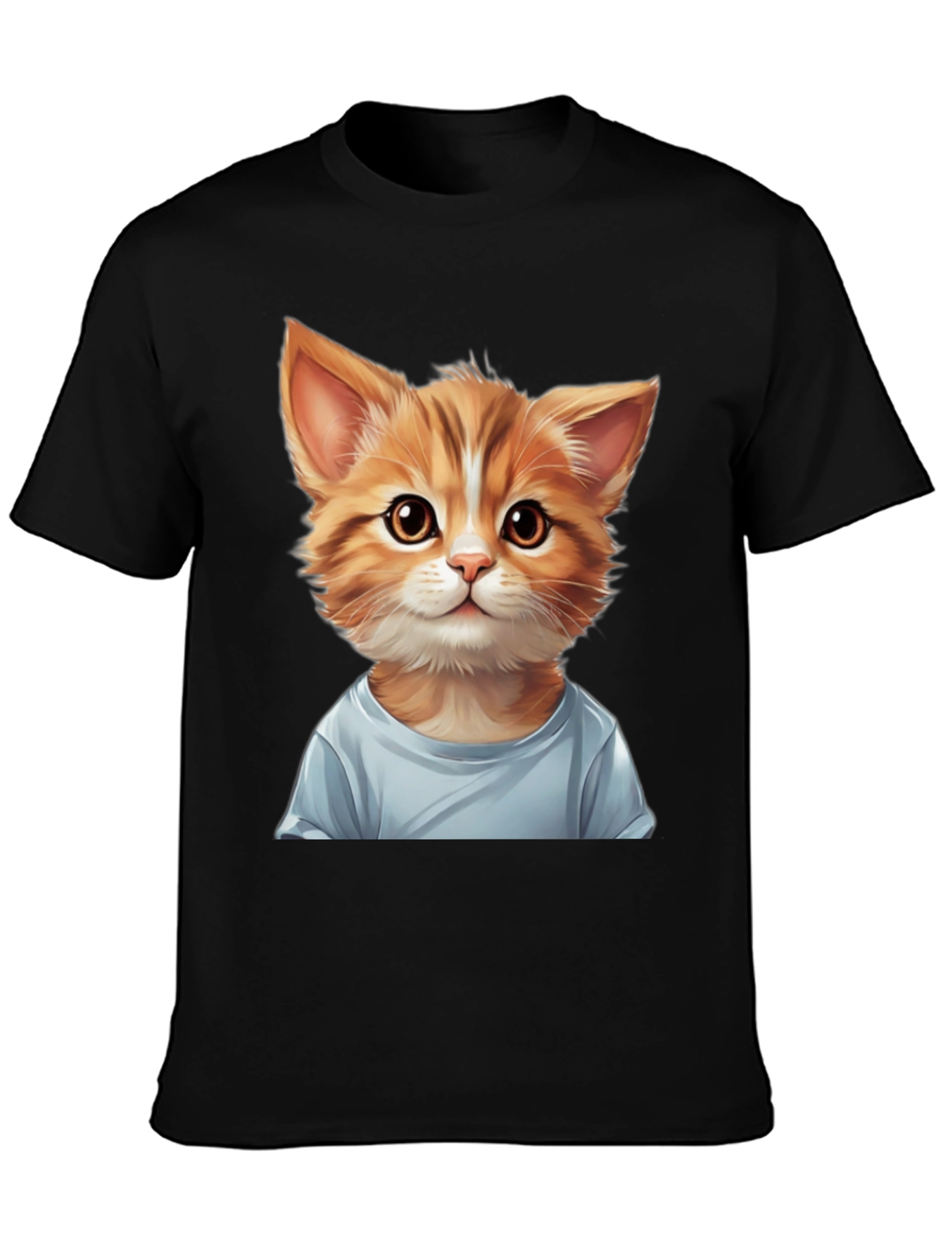 Cute Kitten Graphic Tee - Stylish Black T-Shirt