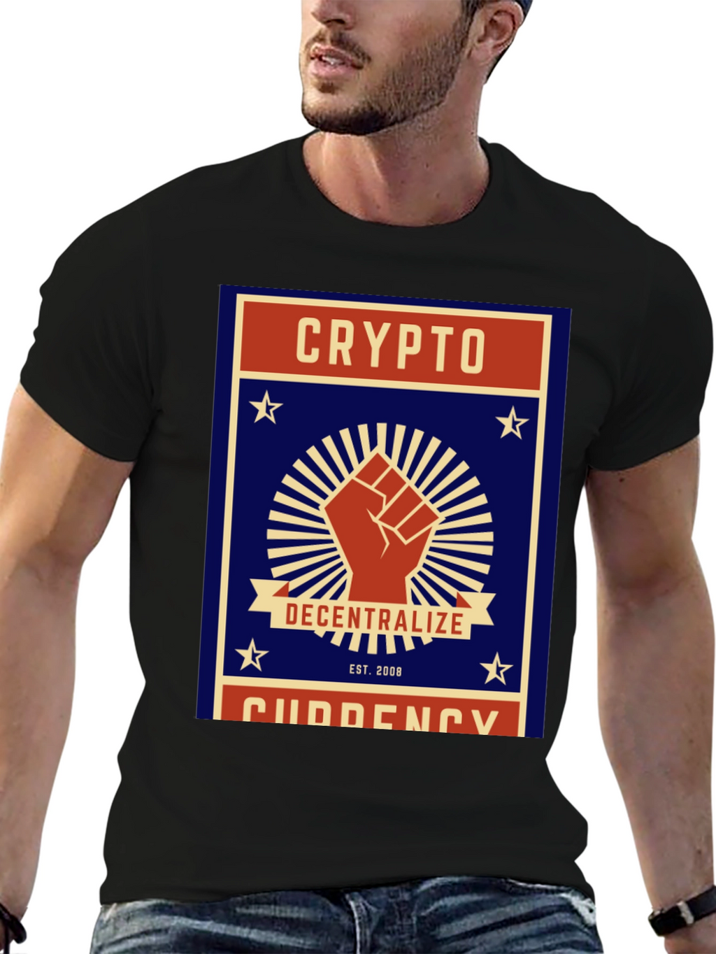 Crypto Decentralize T-Shirt - Black Cotton Graphic Tee