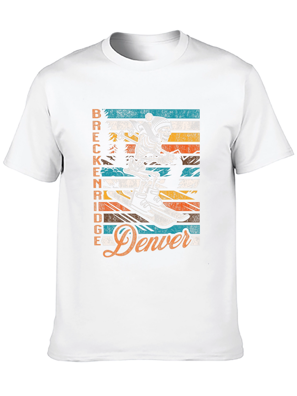 Breckenridge Denver Skeleton Ski T-Shirt