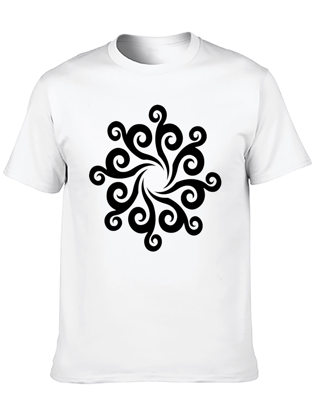 Black Swirl Mandala Graphic Tee