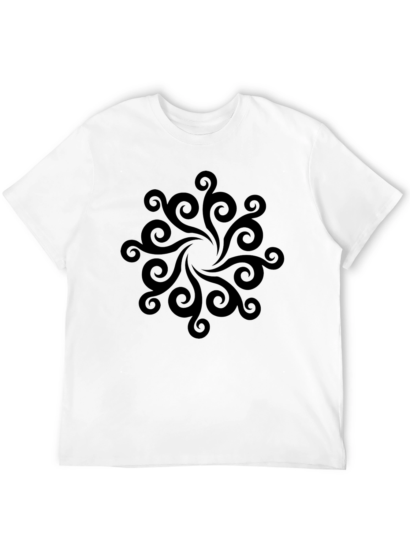 Black Swirl Mandala Graphic Tee