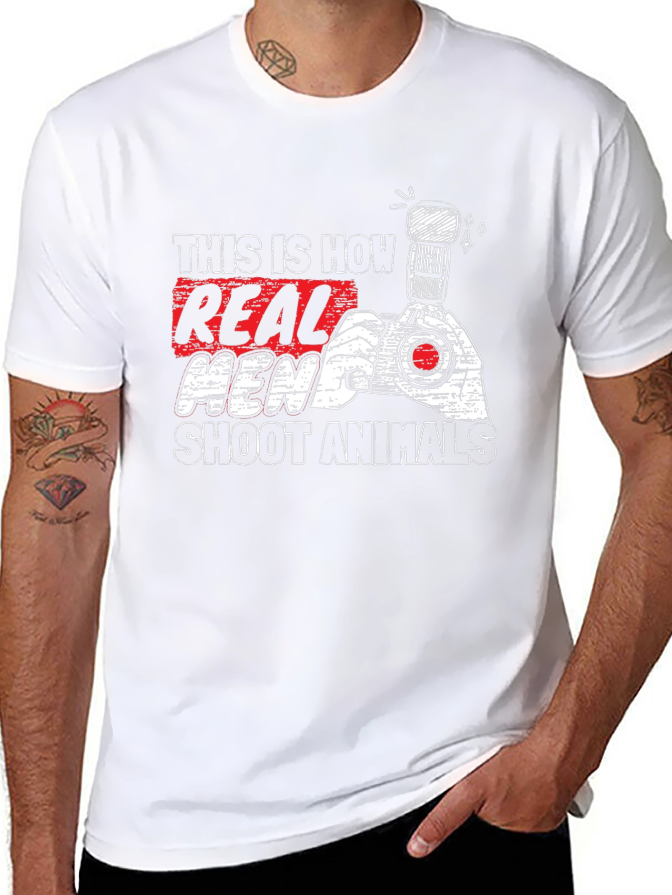 Real Men Shoot Animals T-Shirt - Photography Tee