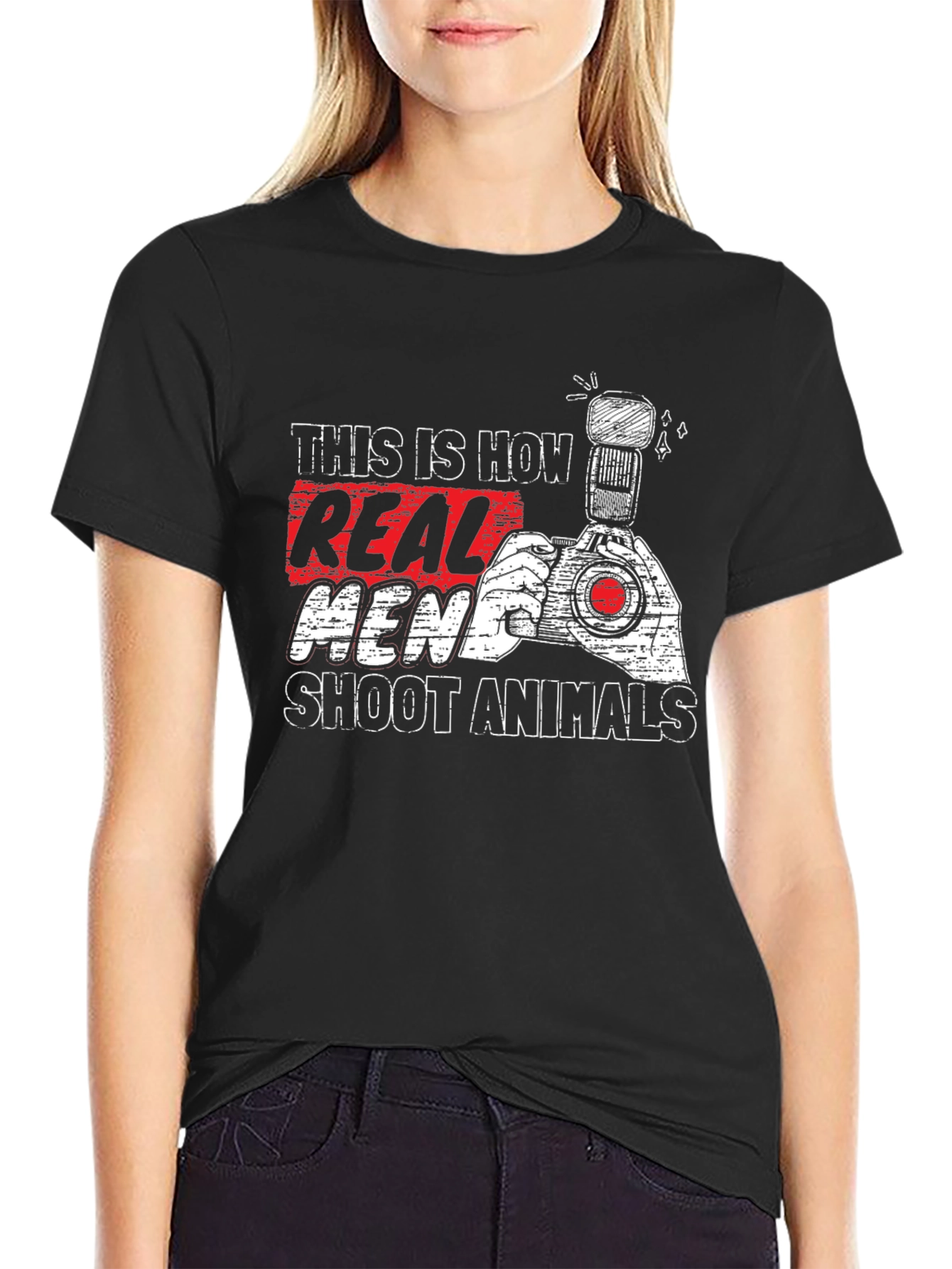 Real Men Shoot Animals T-Shirt - Photography Tee