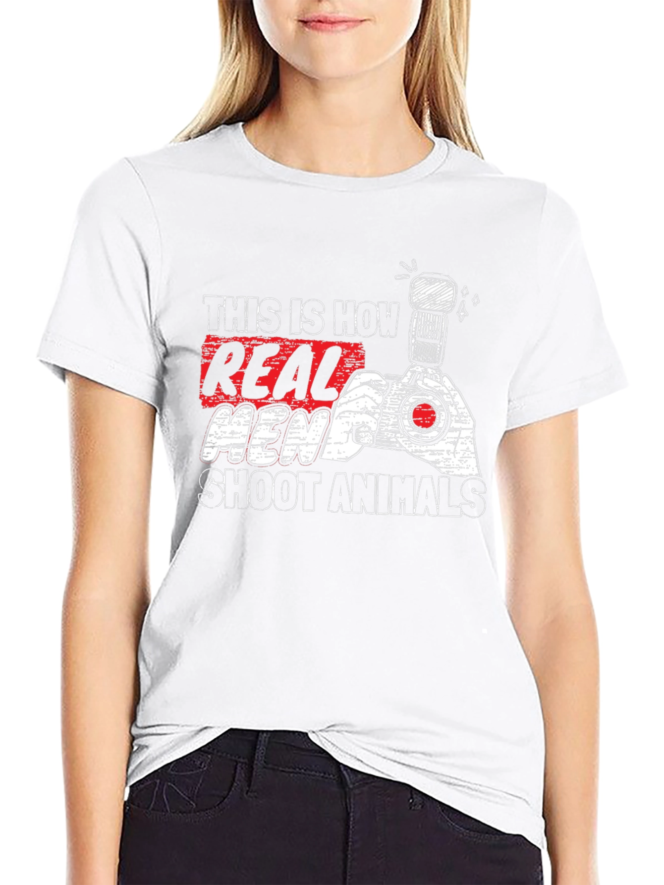 Real Men Shoot Animals T-Shirt - Photography Tee