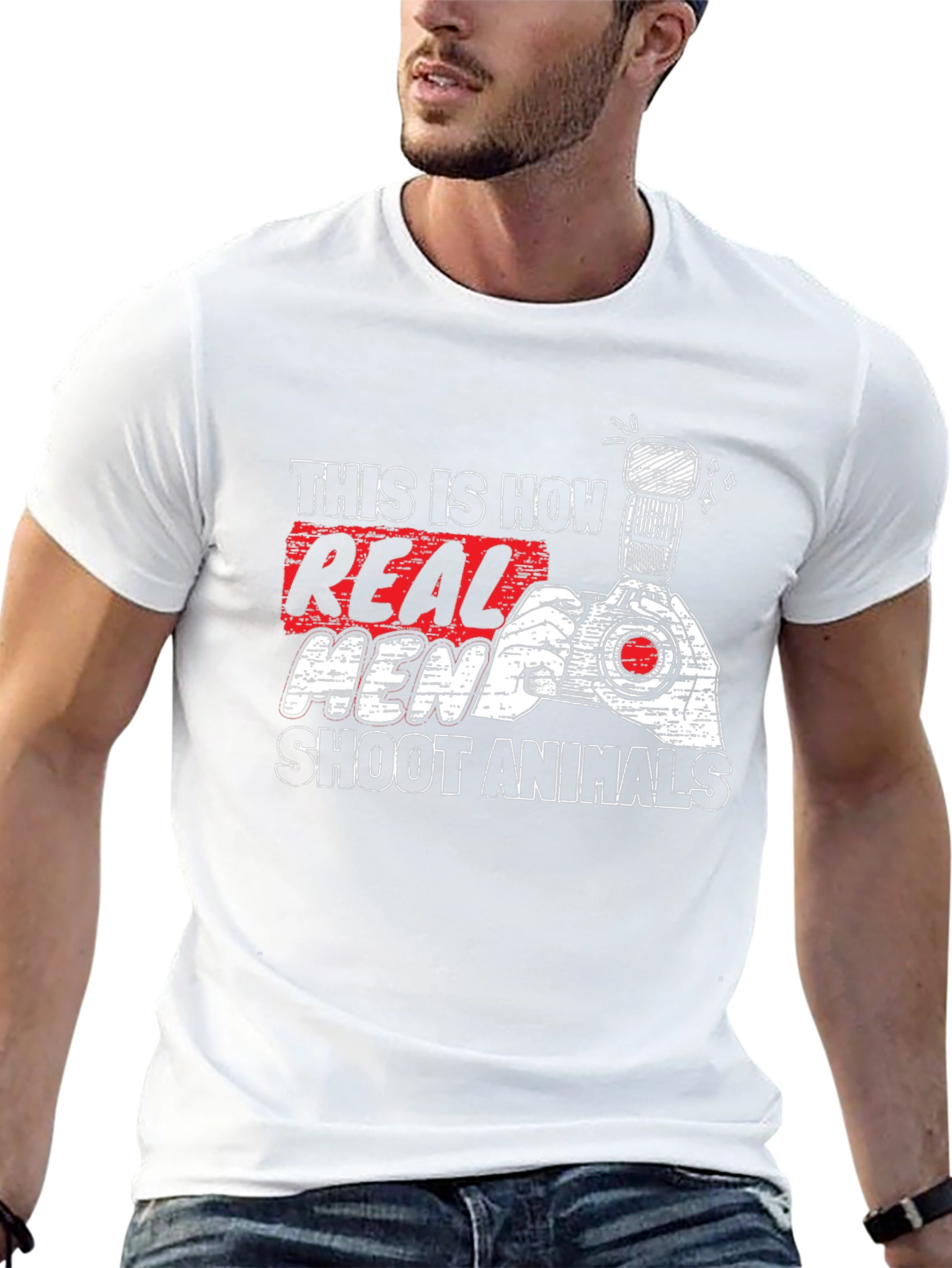 Real Men Shoot Animals T-Shirt - Photography Tee