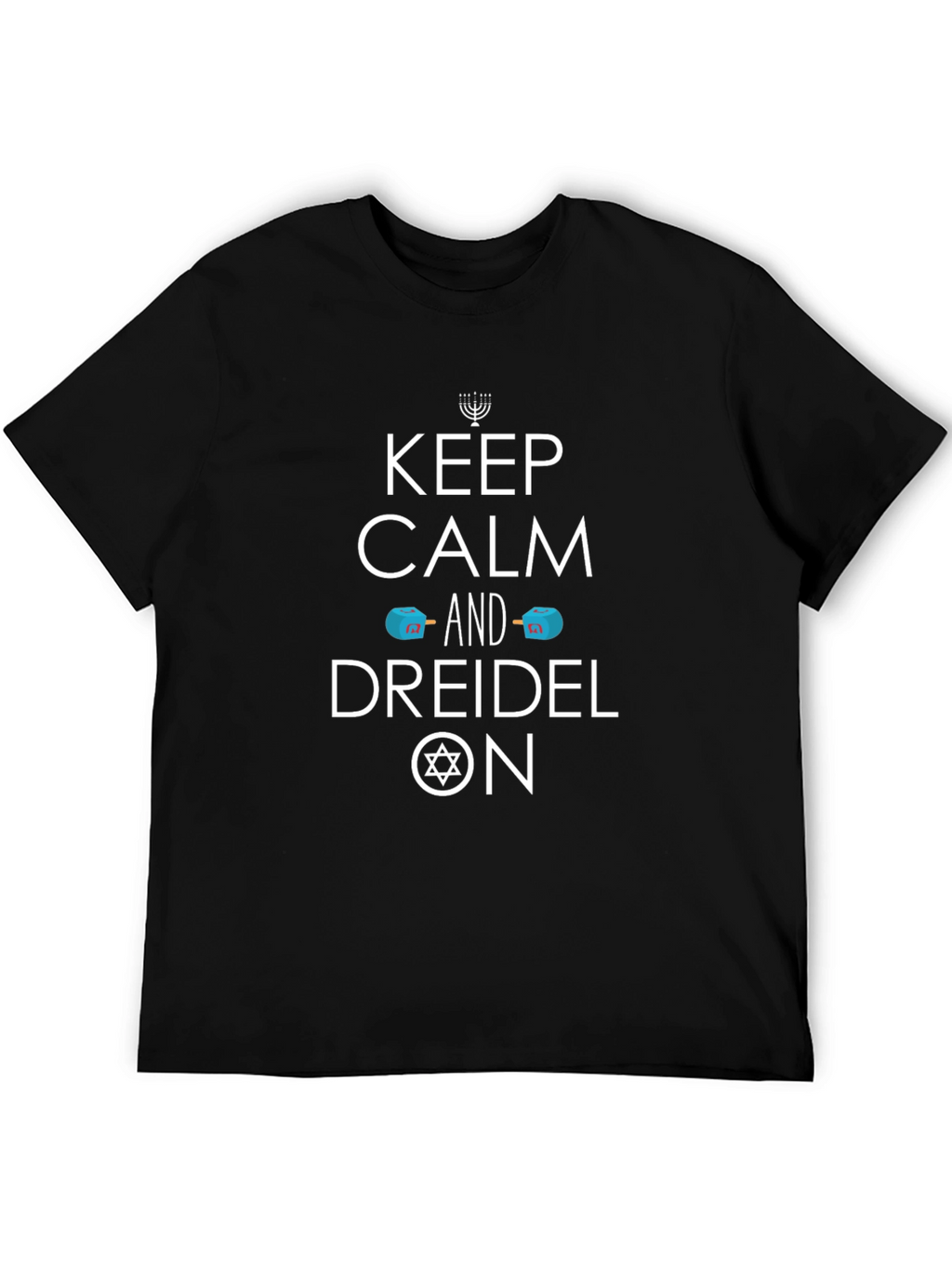 Keep Calm and Dreidel On Black T-Shirt