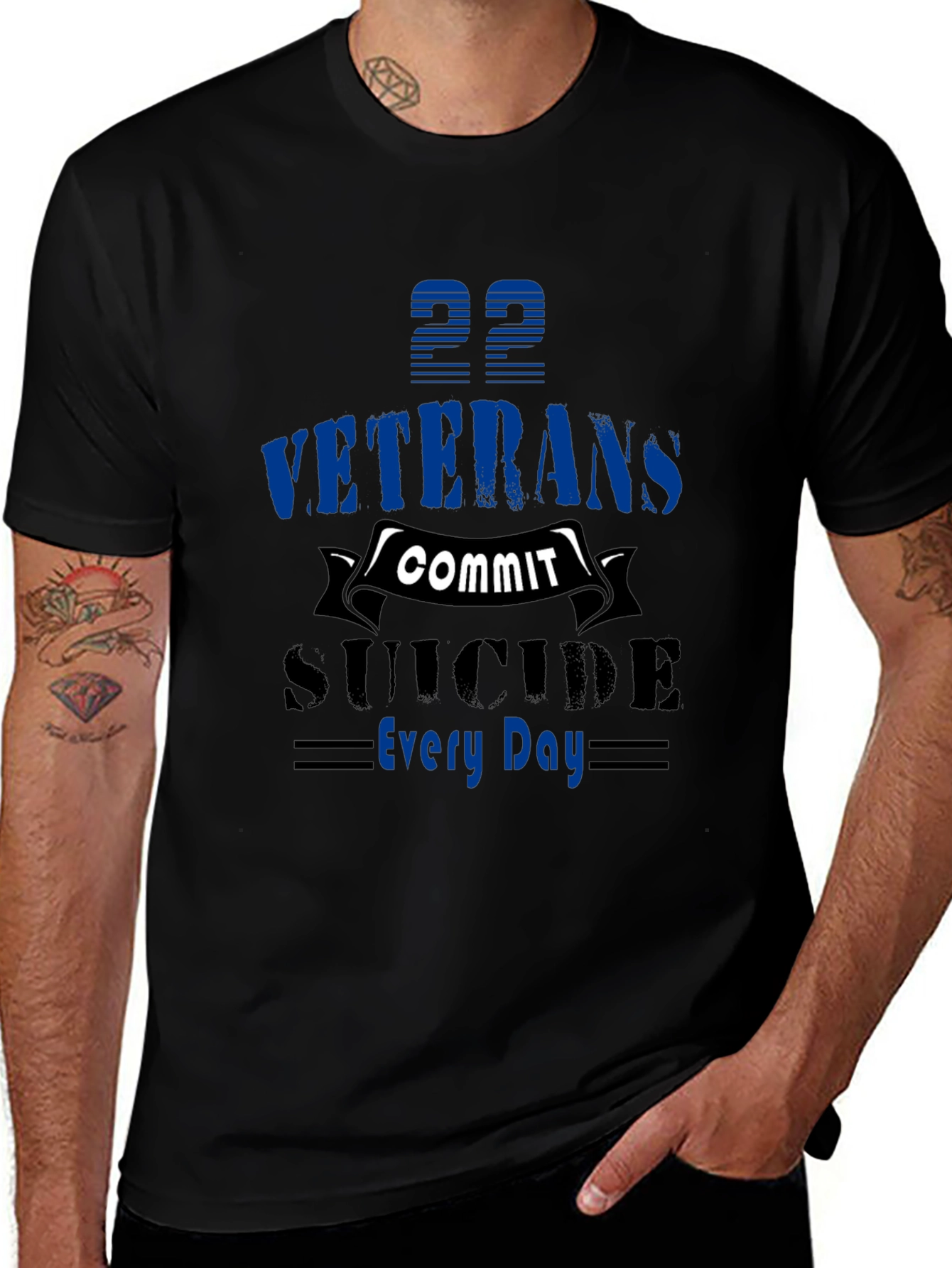 Veterans Suicide Awareness Black T-Shirt
