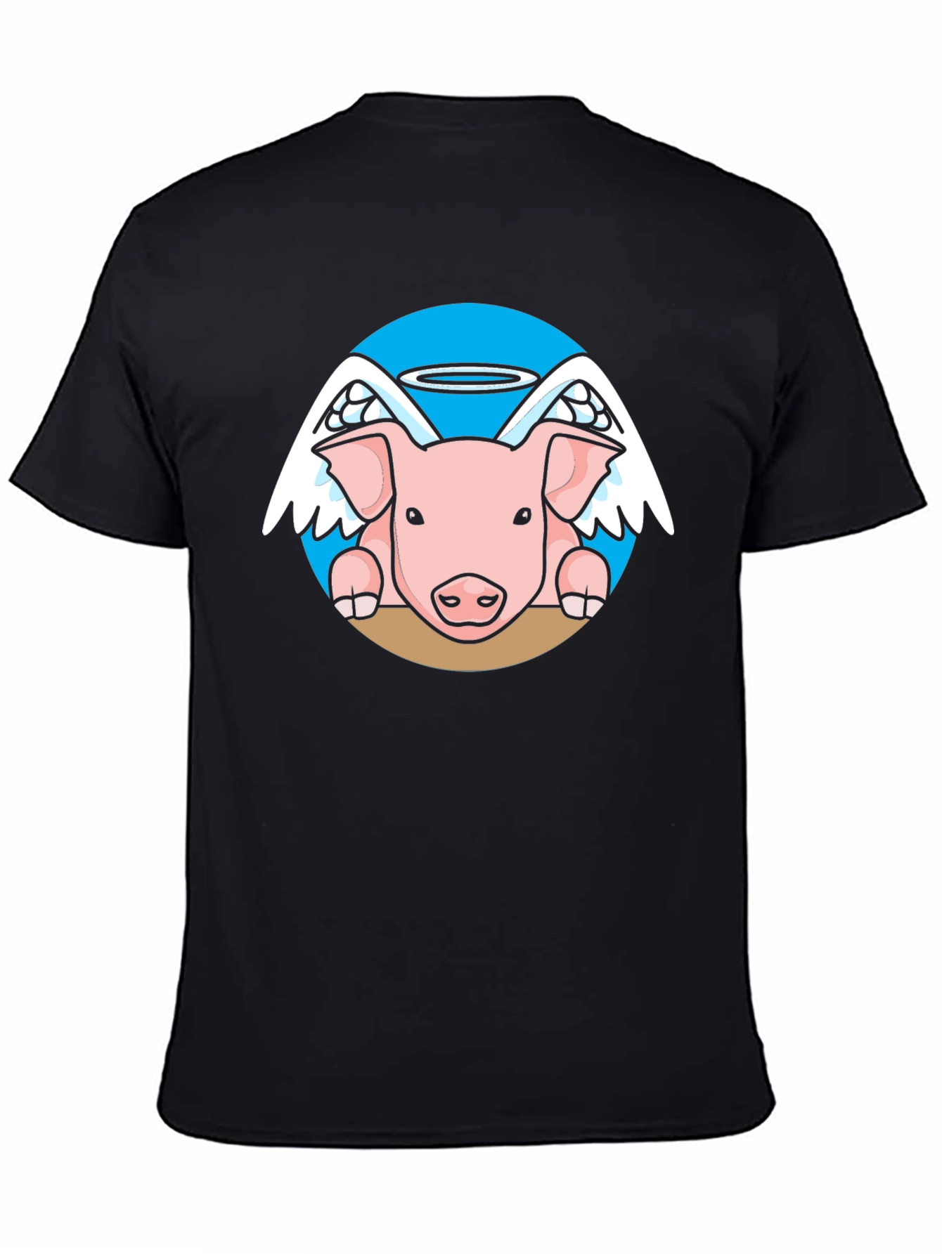 Angel Pig Black T-Shirt