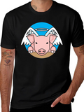Angel Pig Black T-Shirt