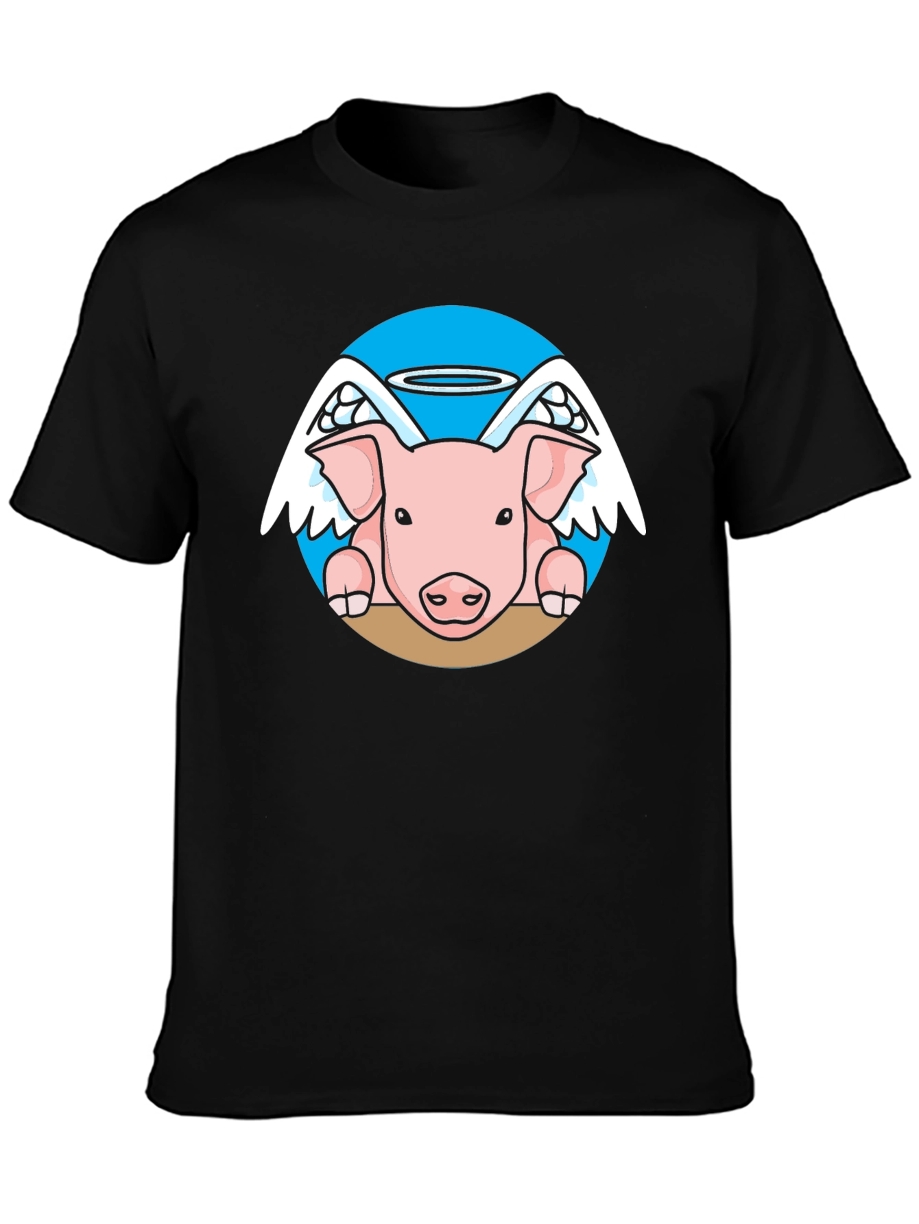 Angel Pig Black T-Shirt