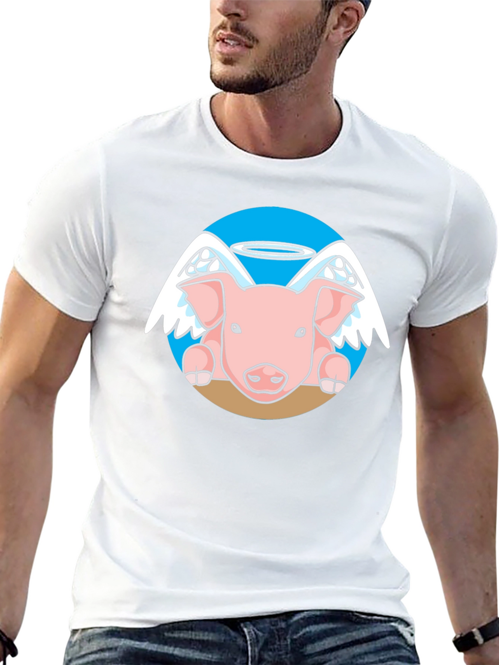 Angel Pig Black T-Shirt
