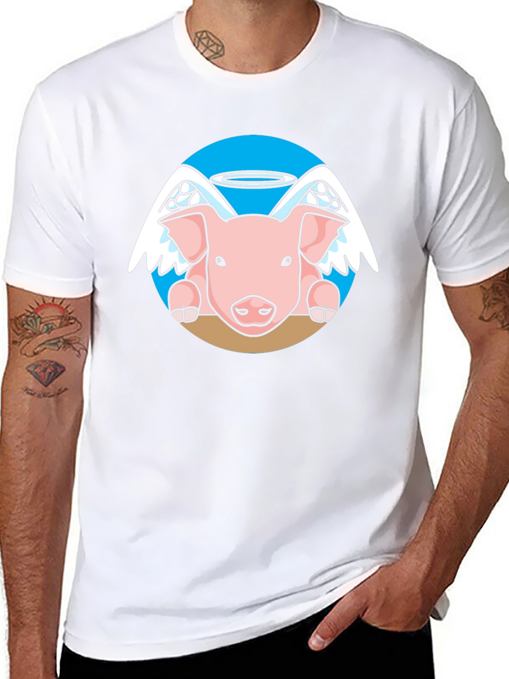 Angel Pig Black T-Shirt